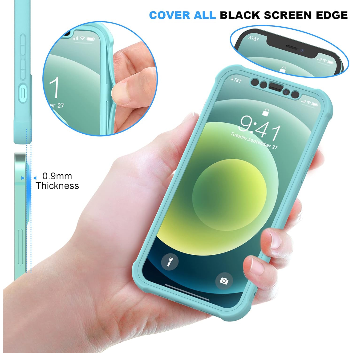 Compatible with iPhone 12 Mini Case with 2 Pack Tempered Glass Screen Protector,Full Body Slim Shockproof Hard