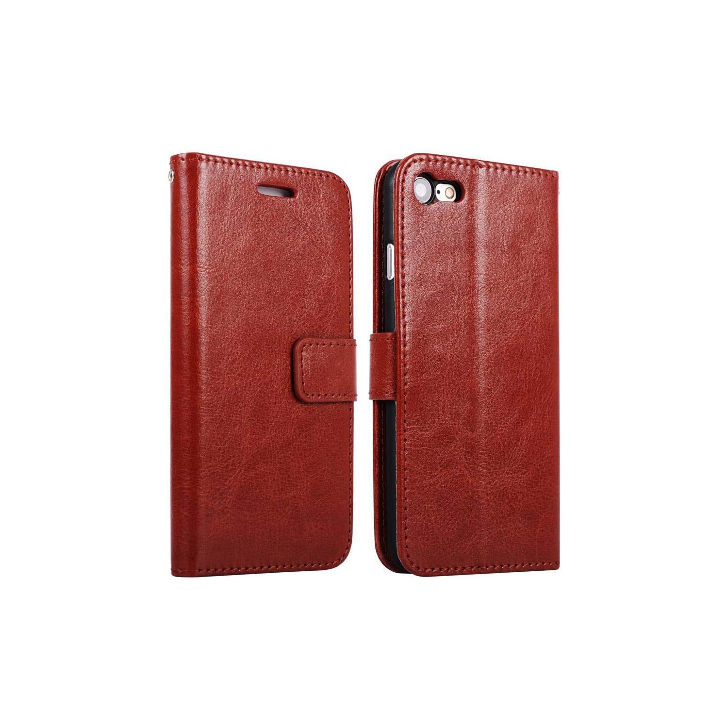 [Leather Wallet] Case for iPhone 7/8 / SE 2020/2022 [2nd/3rd Gen], Folio Flip Kickstand TPU [Magnetic Closure]