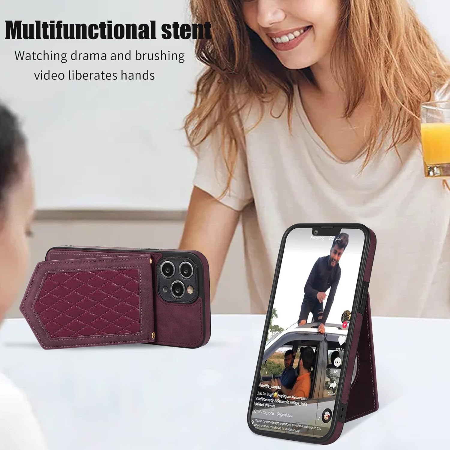 Phone Case for iPhone 11 Pro 5.8 Wallet Cover with Tempered Glass Screen Protector and Mirror Credit Card Holder Slot