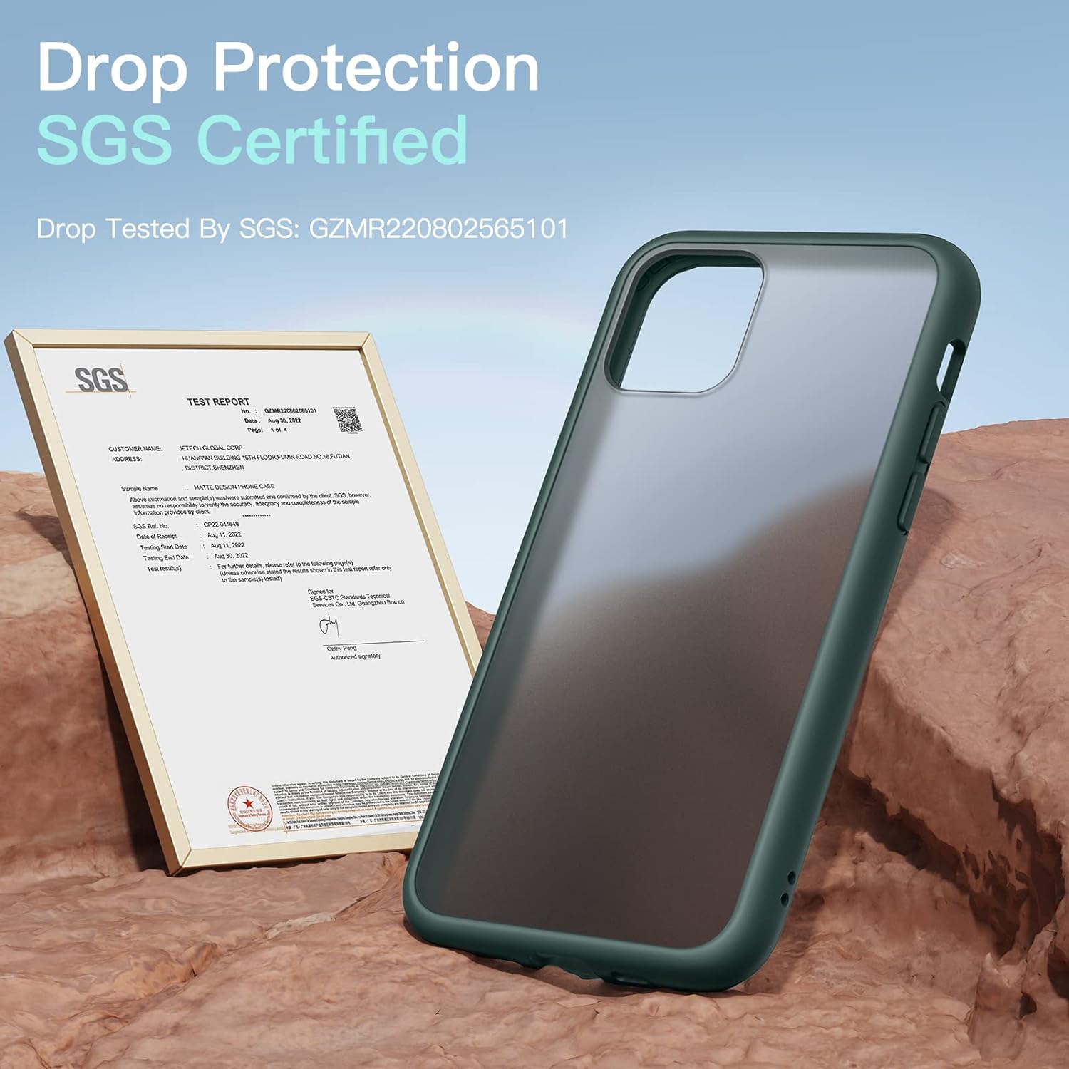 Matte Case for iPhone 11 Pro Max 6.5-Inch, Shockproof Military Grade Drop Protection, Frosted Translucent Back