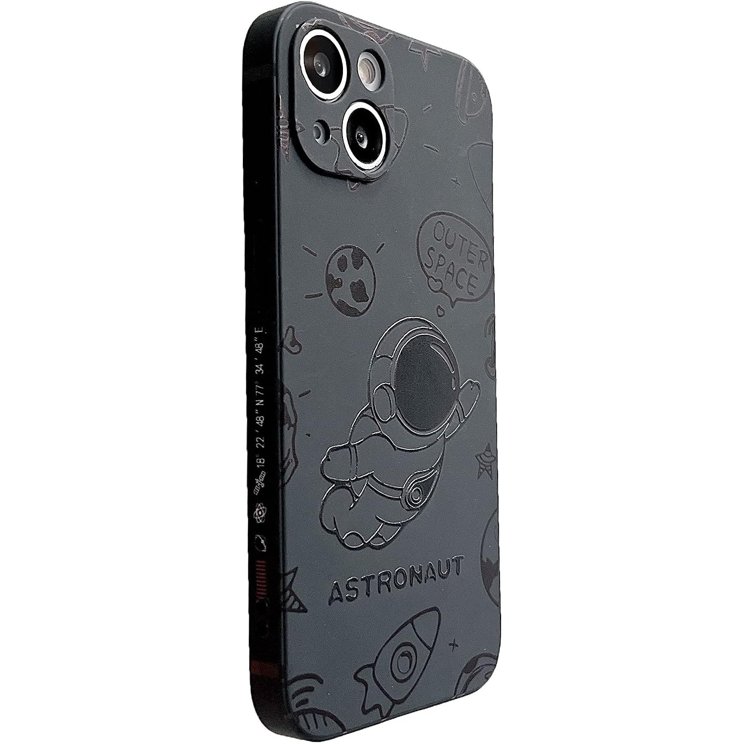 Pour iPhone 12 Pro Max Cute Case, Cool Cartoon Astronaut Rocket Space Design élégant Soft TPU Bumper