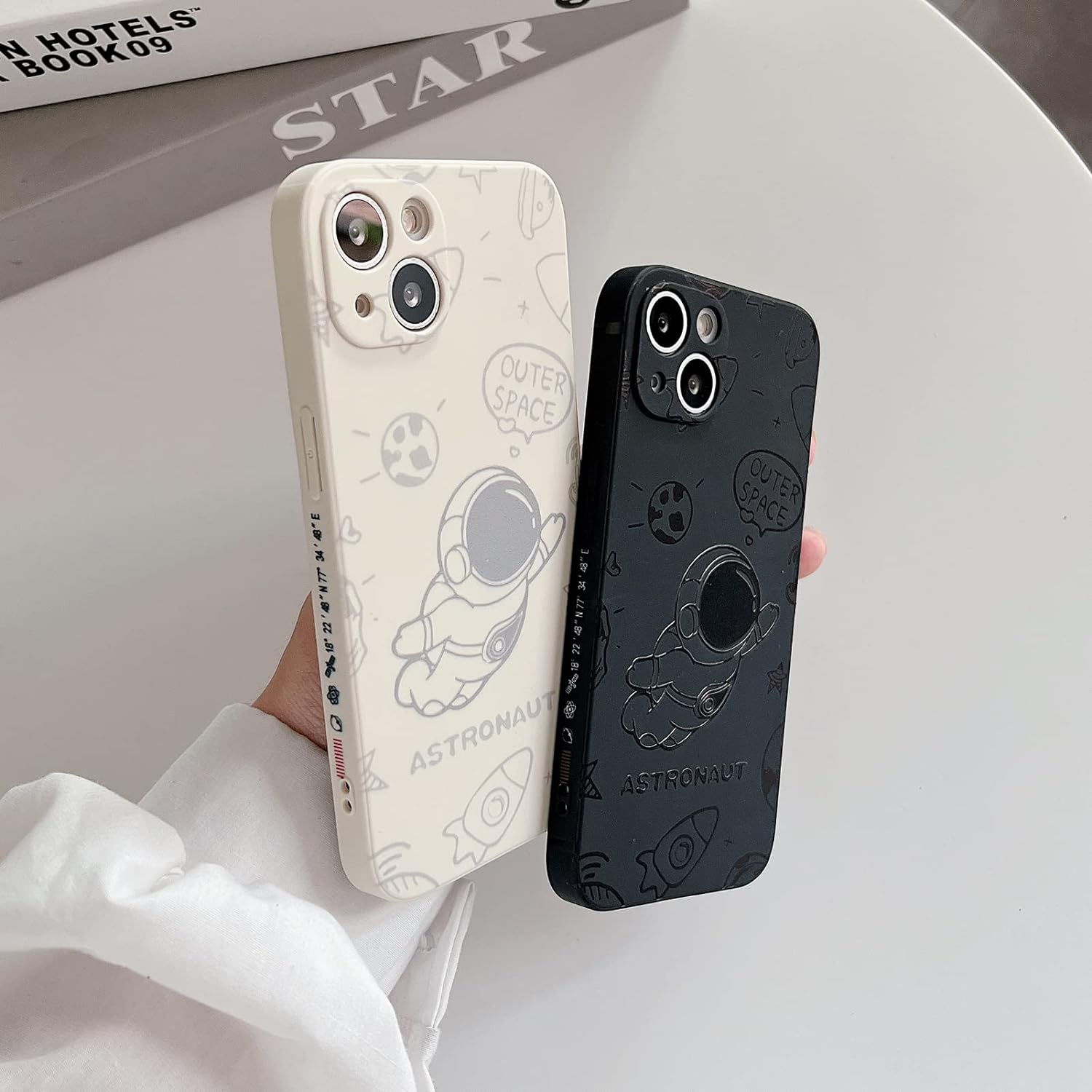 Pour iPhone 12 Pro Max Cute Case, Cool Cartoon Astronaut Rocket Space Design élégant Soft TPU Bumper