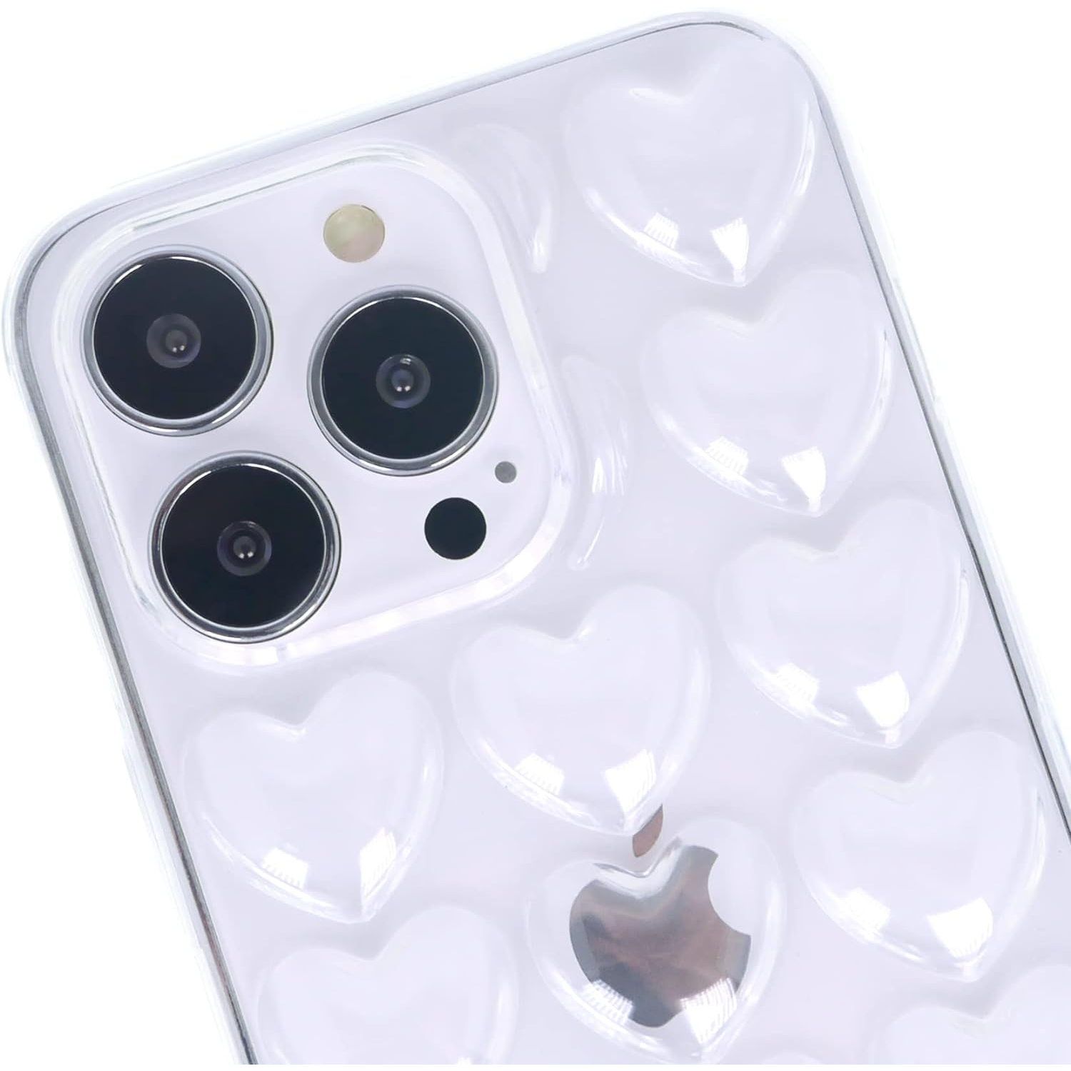 iPhone 13 Pro Max Case for Women, 3D Pop Bubble Heart Kawaii Gel Cover, Cute Girly for iPhone13 Pro Max 6.7 inch