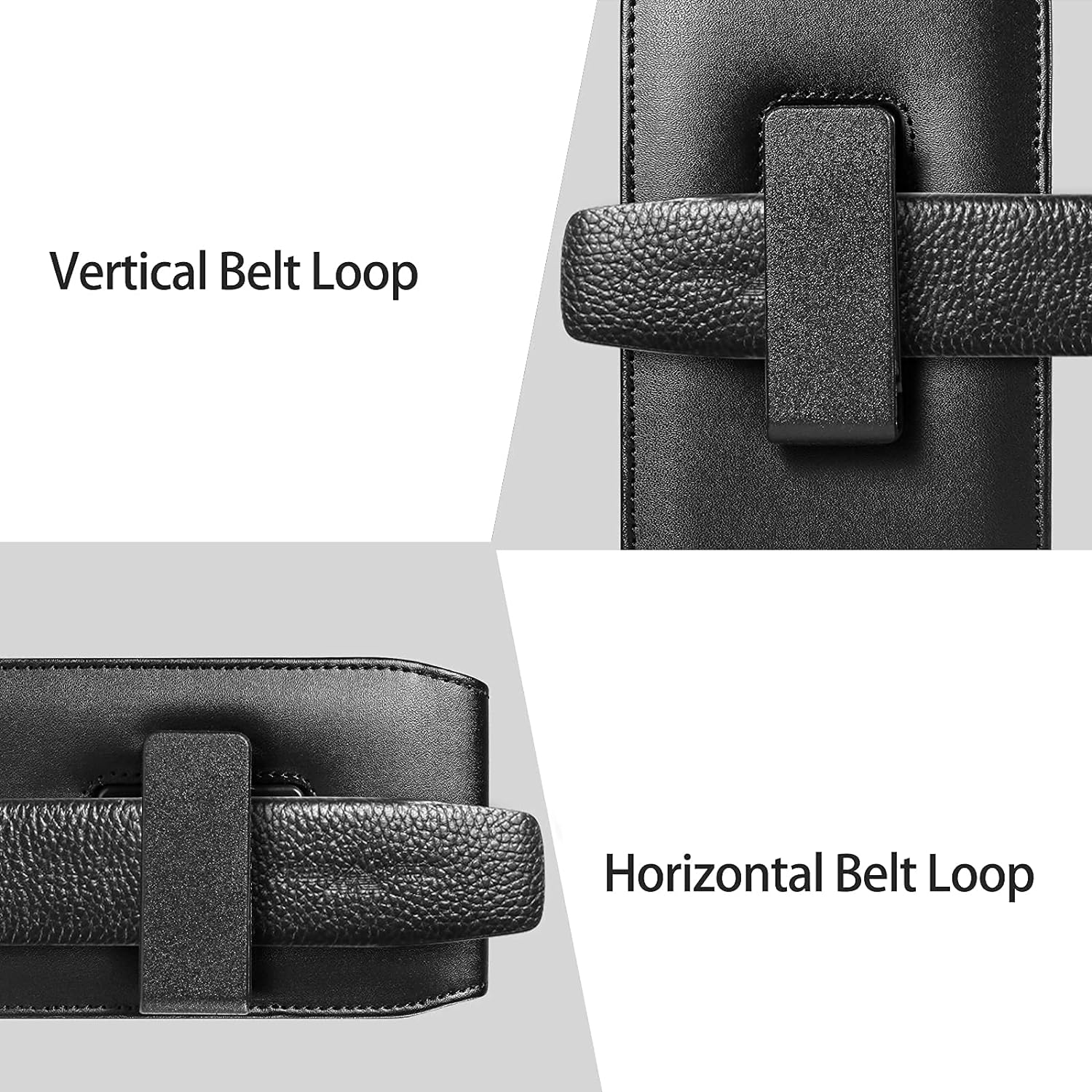 PU Leather Cell Phone Holster Swivel Belt Clip Case Compatible with iPhone 14 13 Pro Max Galaxy S23+ S22+ S21+ S20 FE