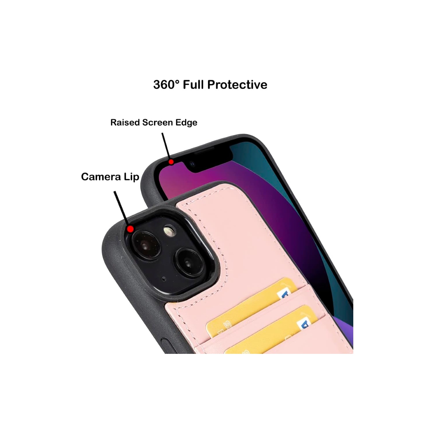 for iPhone 14 Case Leather Cover with Card Holder 2 Slots