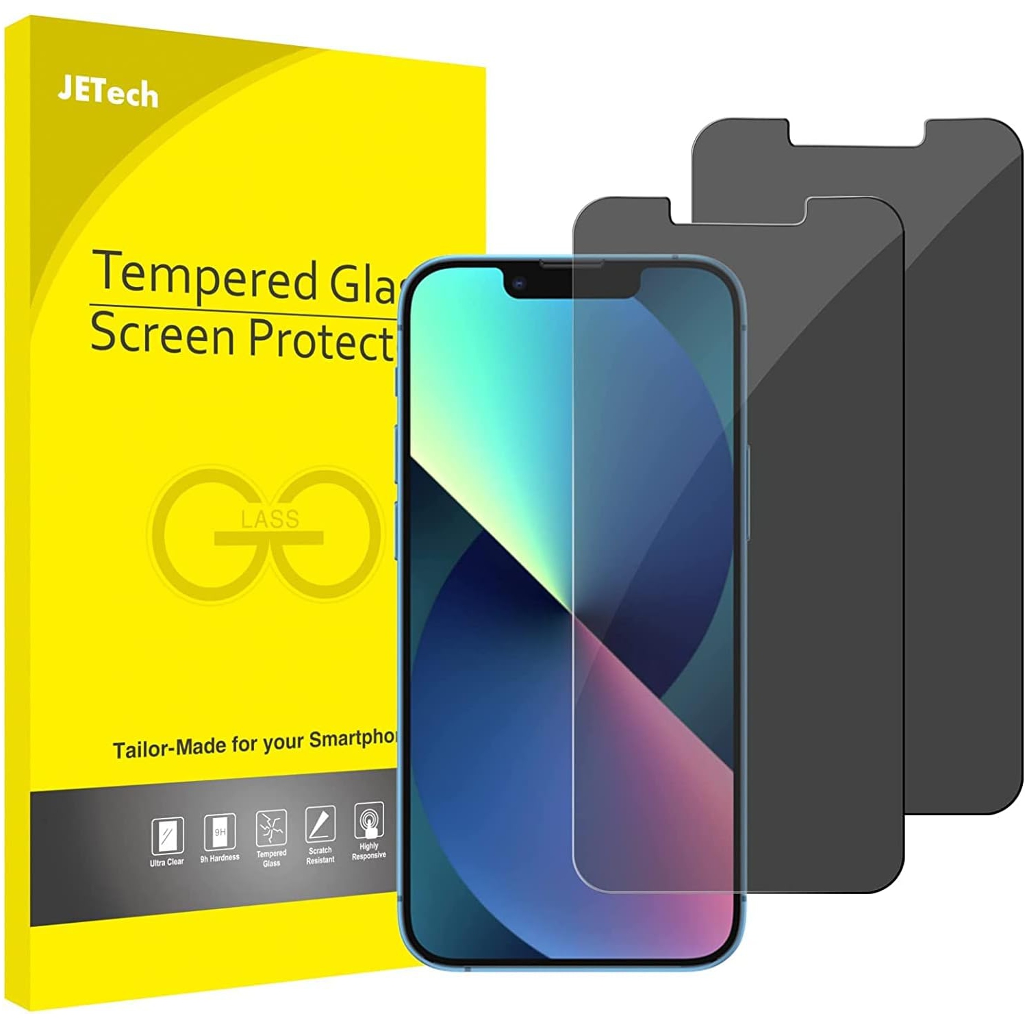 Privacy Screen Protector Compatible with iPhone 13 mini 5.4-Inch, Anti Spy Tempered Glass Film, Case Friendly,