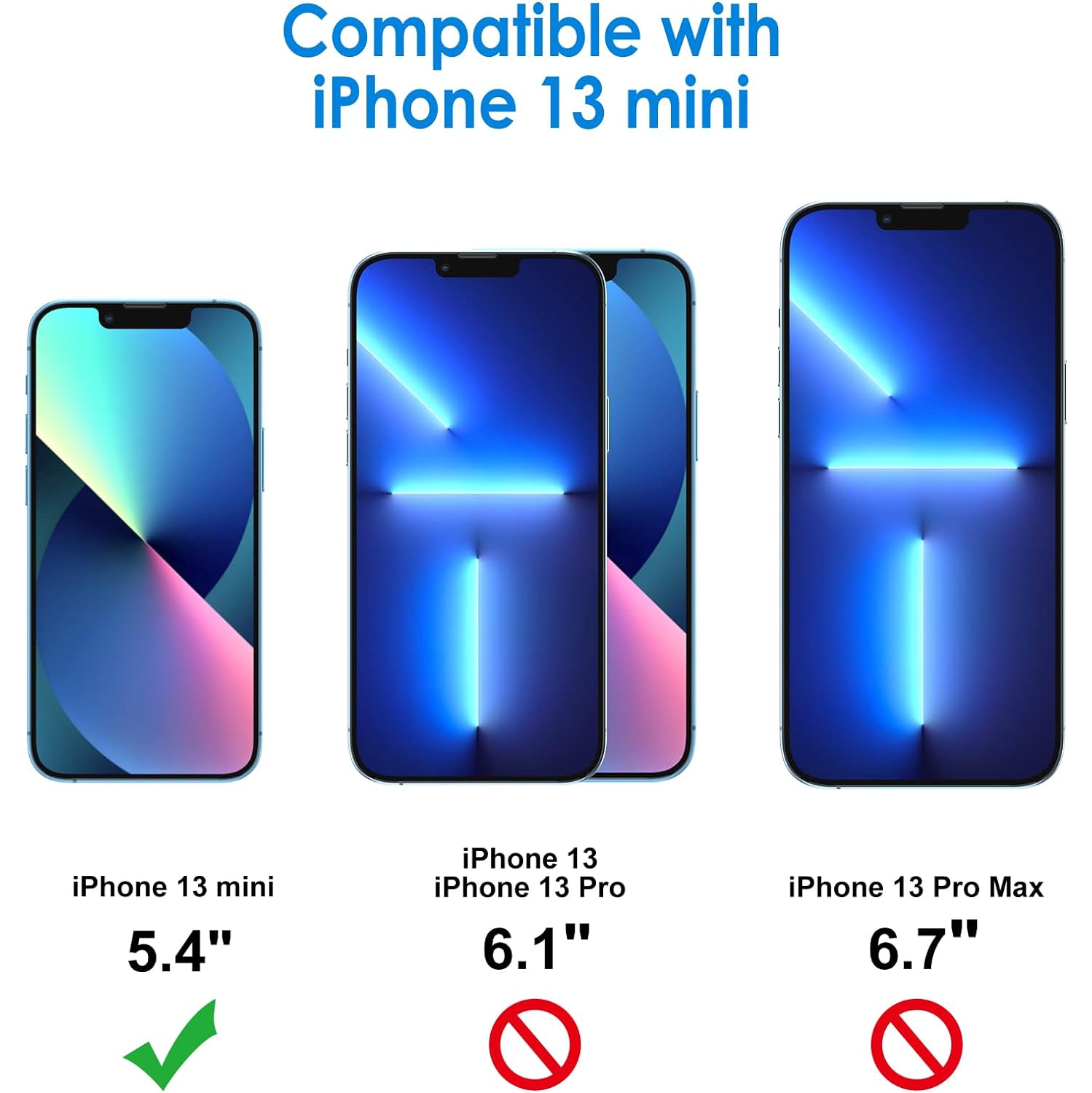 Protecteur d'écran de confidentialité compatible avec iPhone 13 mini de 5,4 po, film de verre trempé anti-espion, compatible avec les étuis,