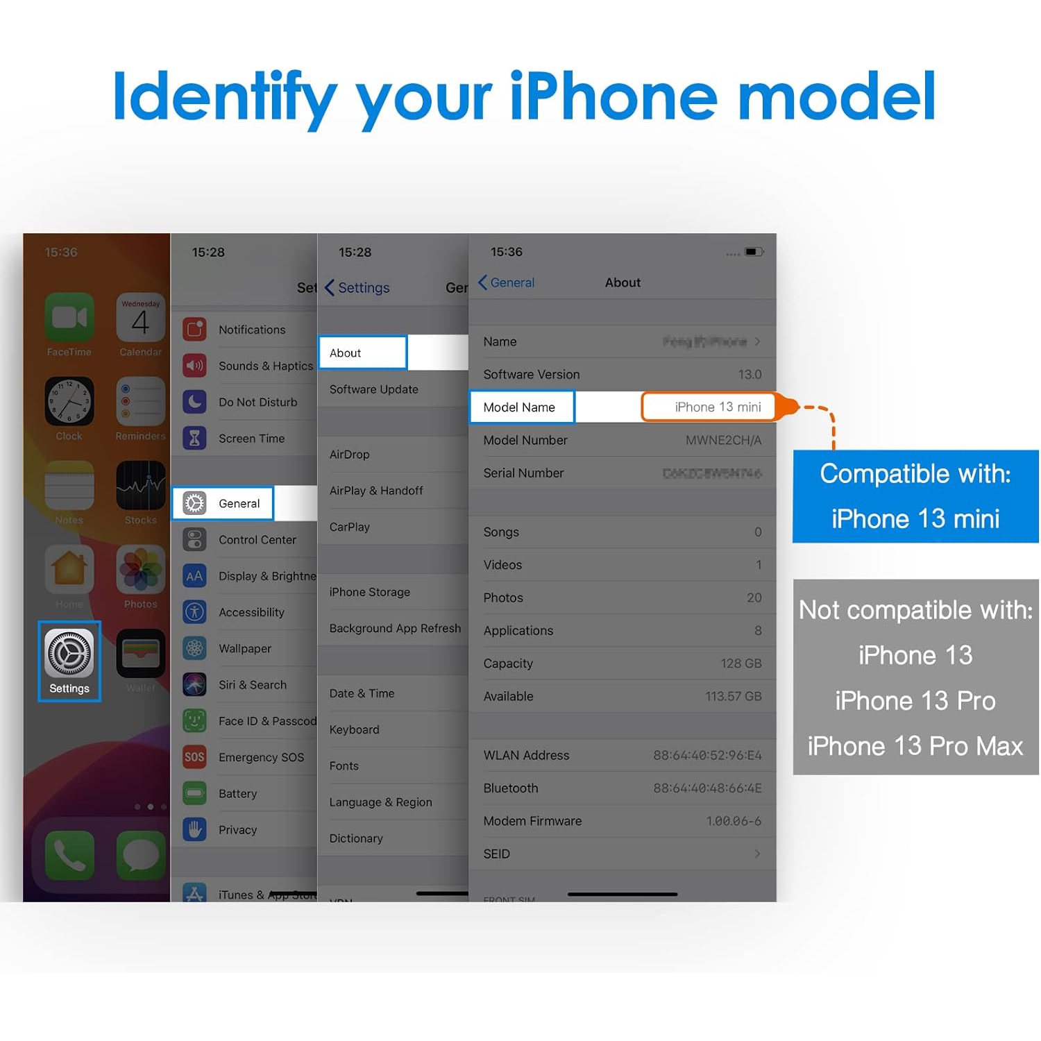 Protecteur d'écran de confidentialité compatible avec iPhone 13 mini de 5,4 po, film de verre trempé anti-espion, compatible avec les étuis,