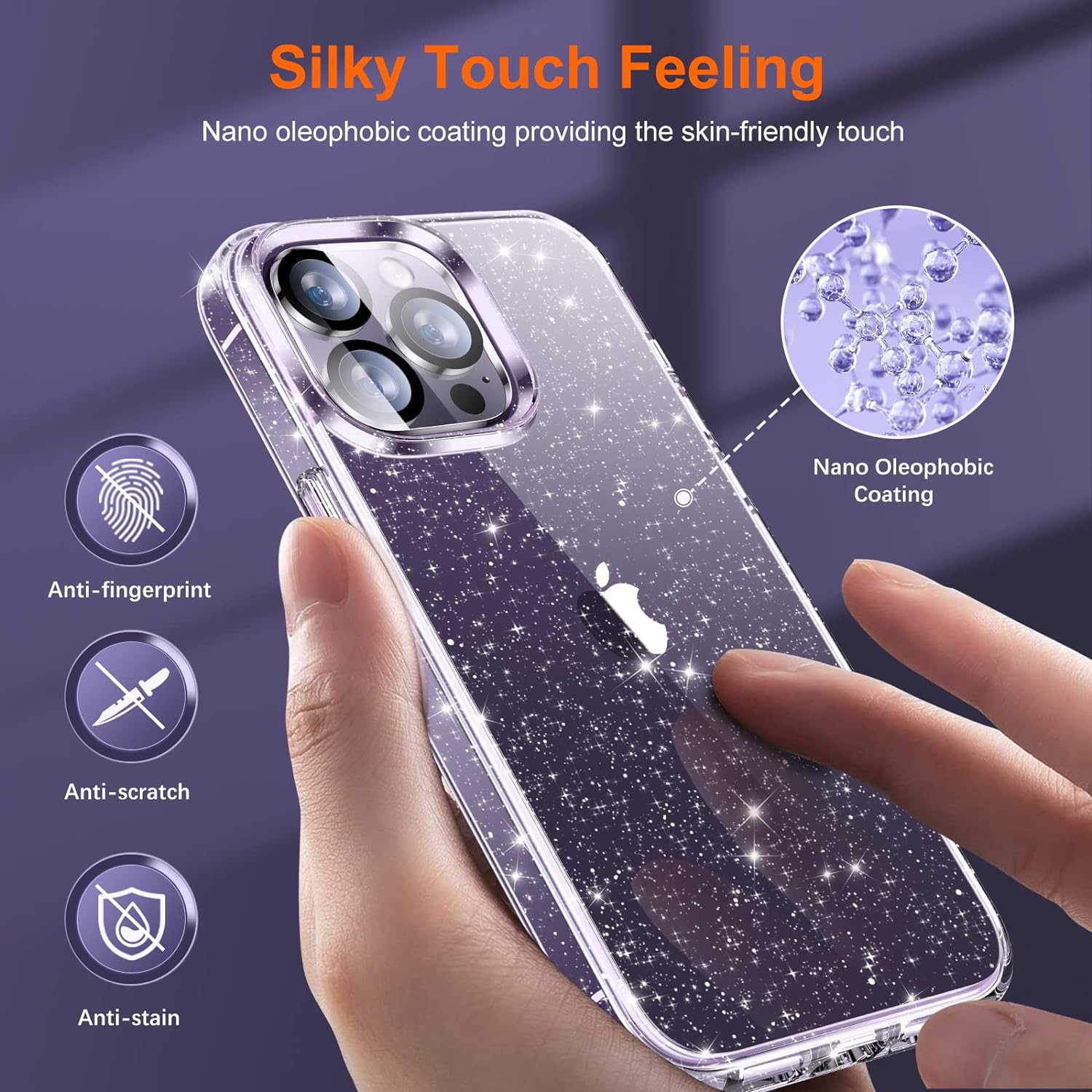 [5 in 1] Designed for iPhone 14 Pro Case [Anti Yellowing] with 2 Tempered Glass Screen Protector +2pcs Camera