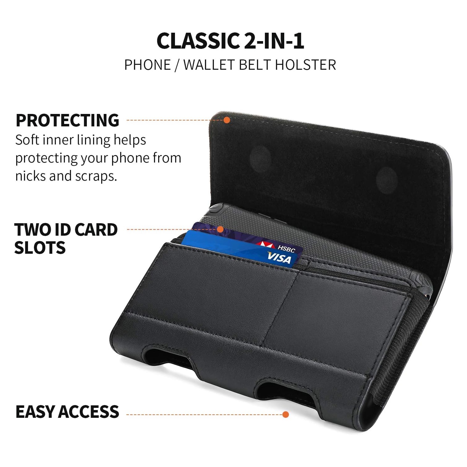 Étui ceinture en cuir iPhone 14 14 13 12 Pro 13 Pro 12 Pro de iPhone avec pince/boucle/pochette de ceinture