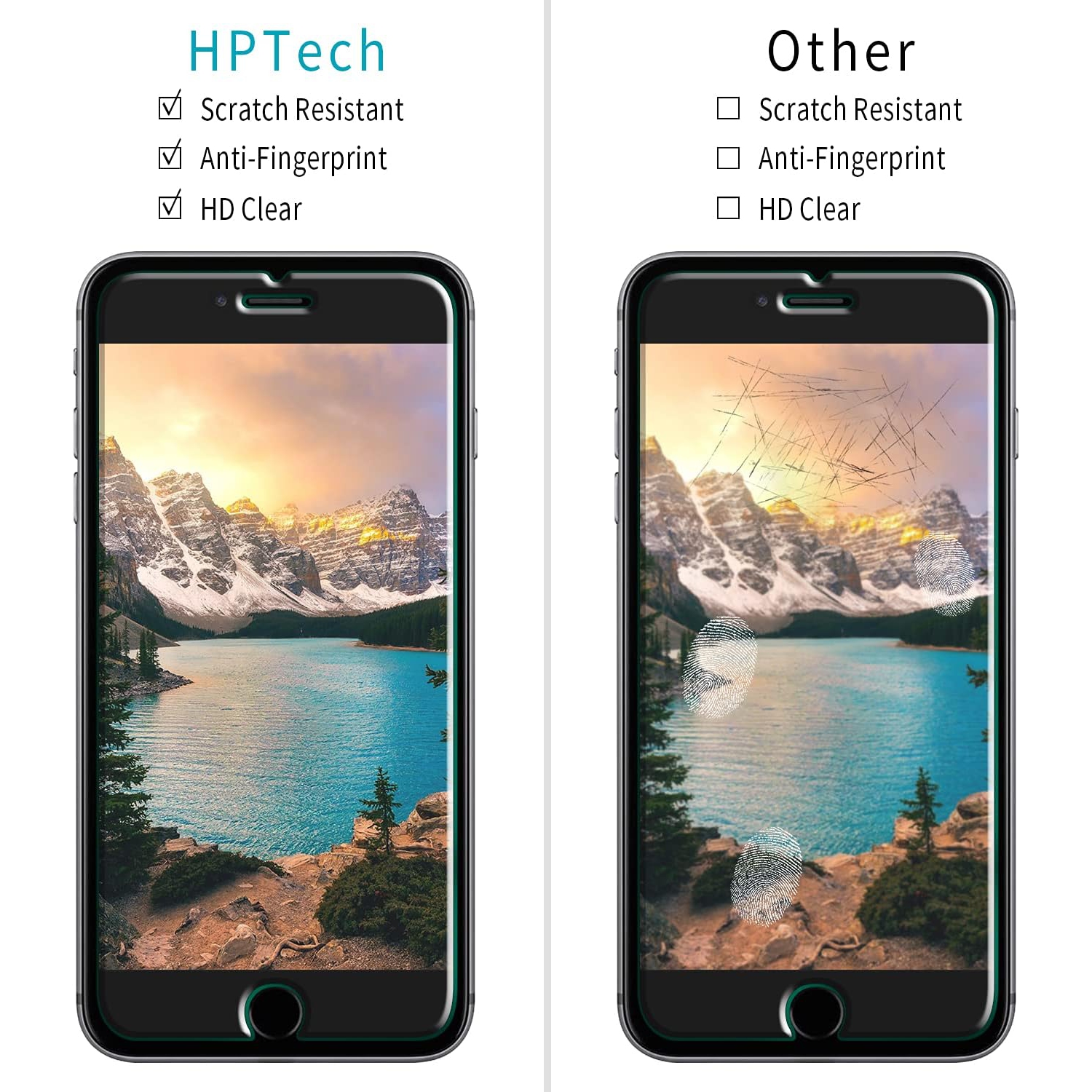 [2-Pack] Screen Protector for iPhone SE 3, iPhone SE 2 (2020) Tempered Glass, Case Friendly,