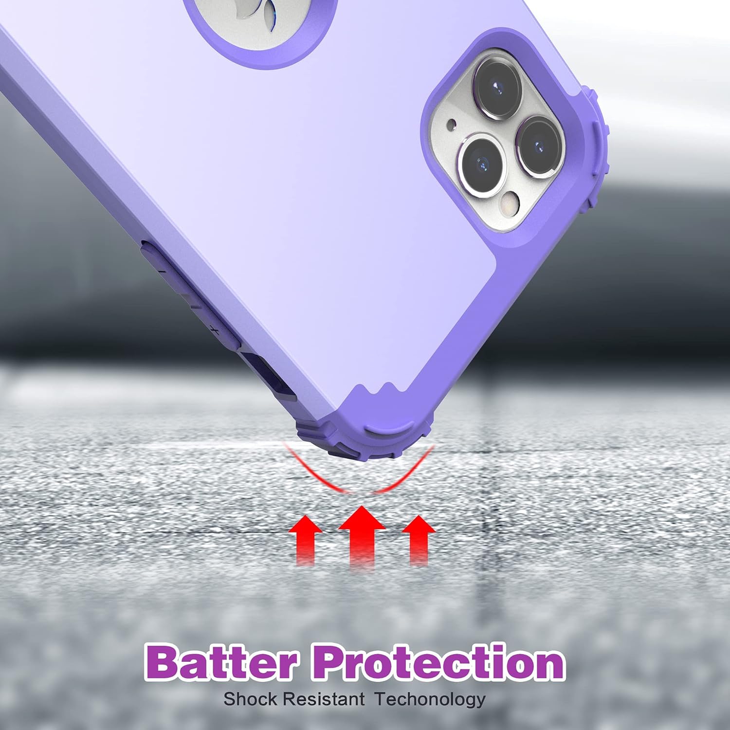 iPhone 12 Pro Max Case with Tempered Glass Screen Protector, Hybrid 3 in 1 Shockproof Slim Fit Heavy Duty