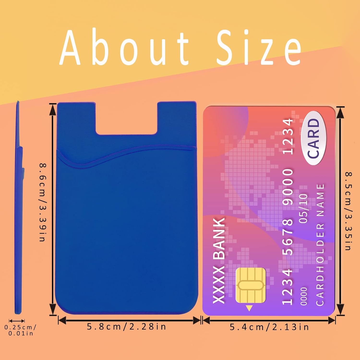 Porte-cartes pour téléphone adhésif pour étui pour téléphone, pochette en silicone pour cartes d’identité d’entreprise à l’arrière de iPhone, Android