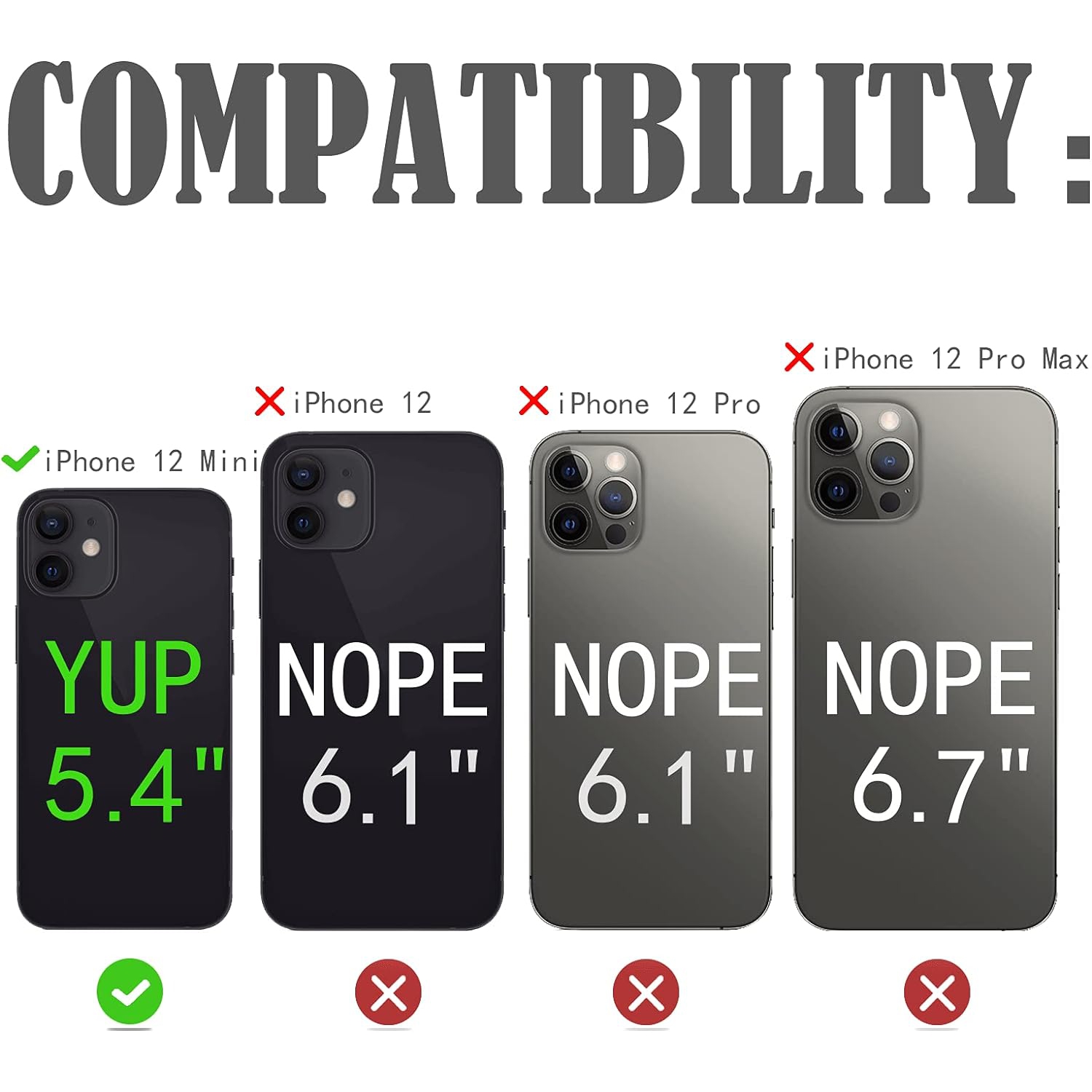 iPhone 12 Mini Flip Case Genuine Leather Premium Cow Leather Wallet Drop Protection Shockproof Cover 5.4 inch