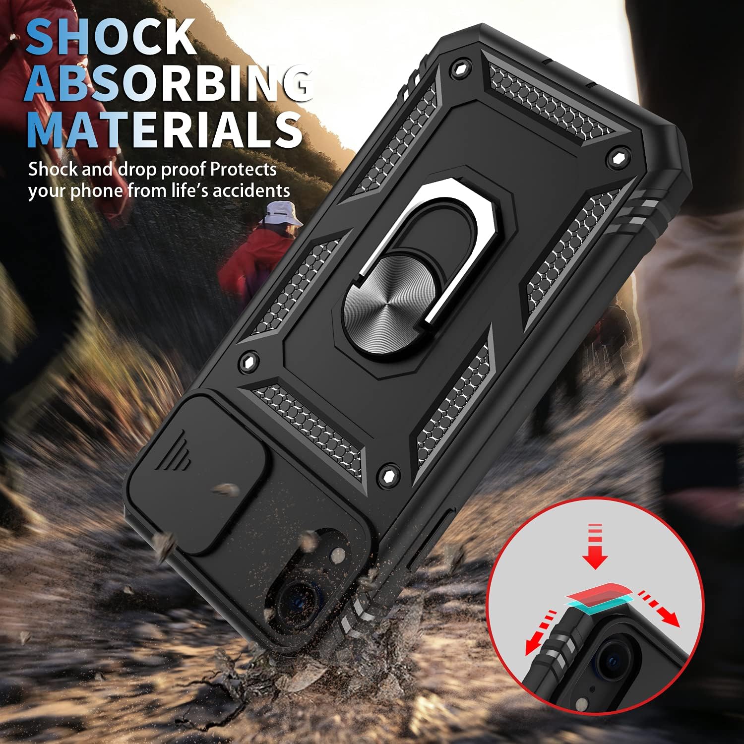 Case for iPhone Xs Max,Silicone Heavy-Duty Tough Rugged Lightweight Shockproof with Bracket Bumper Cover Case