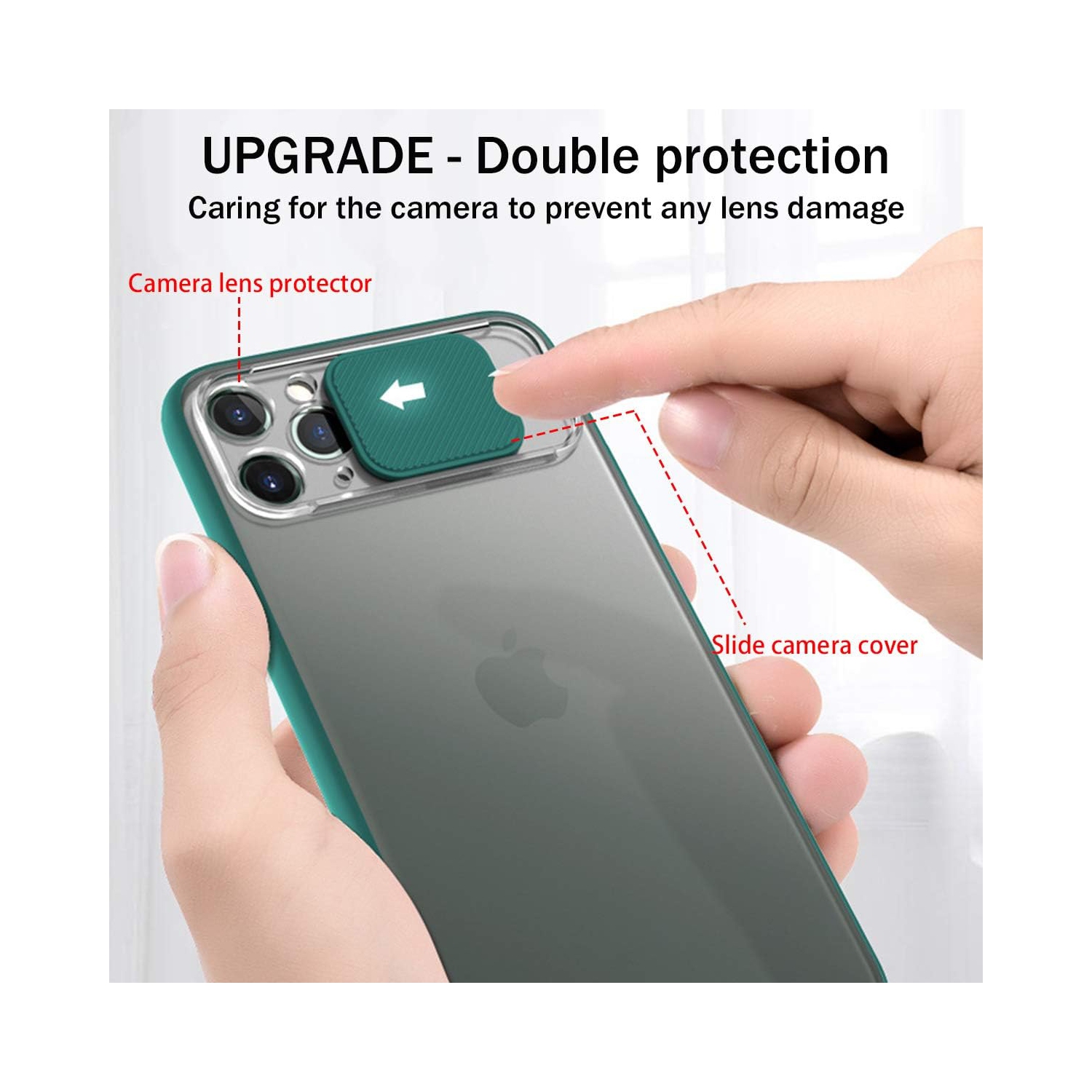 Camera Protection Case for iPhone 11 Pro, [Slide Camera Lens Protector] [Rotation Ring Holder Support Magnetic Car