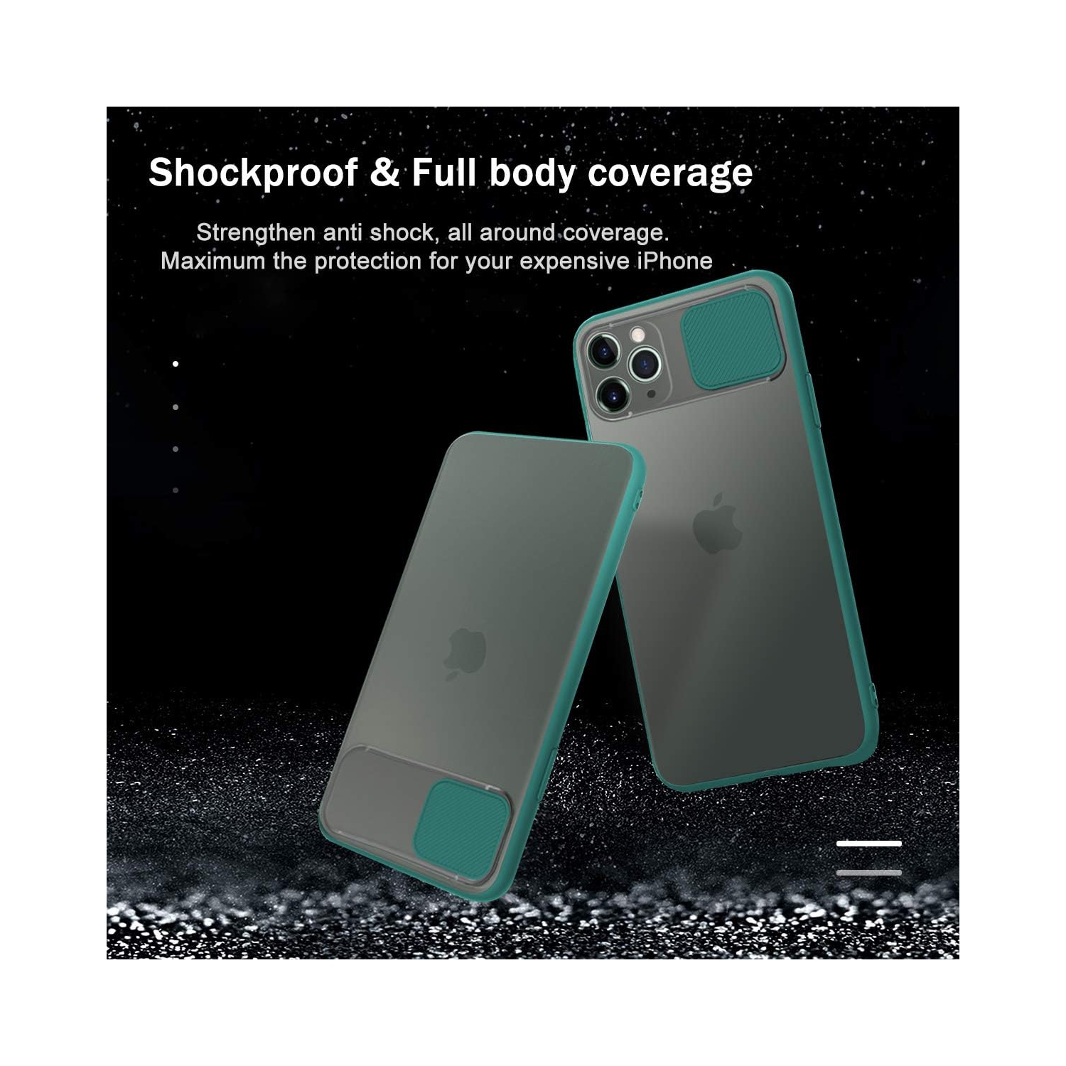 Camera Protection Case for iPhone 11 Pro, [Slide Camera Lens Protector] [Rotation Ring Holder Support Magnetic Car