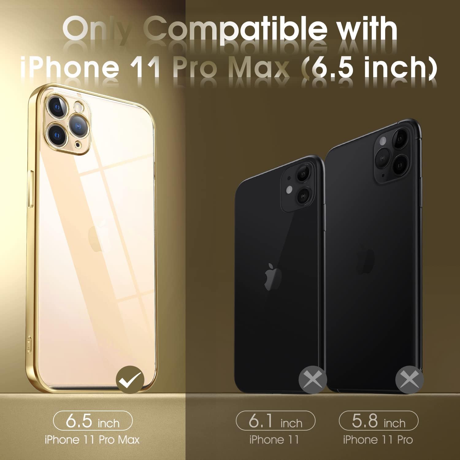 Crystal Clear Case for iPhone 11 Pro Max, [Not Yellowing] [Camera Protection] [Military Grade Drop Tested]