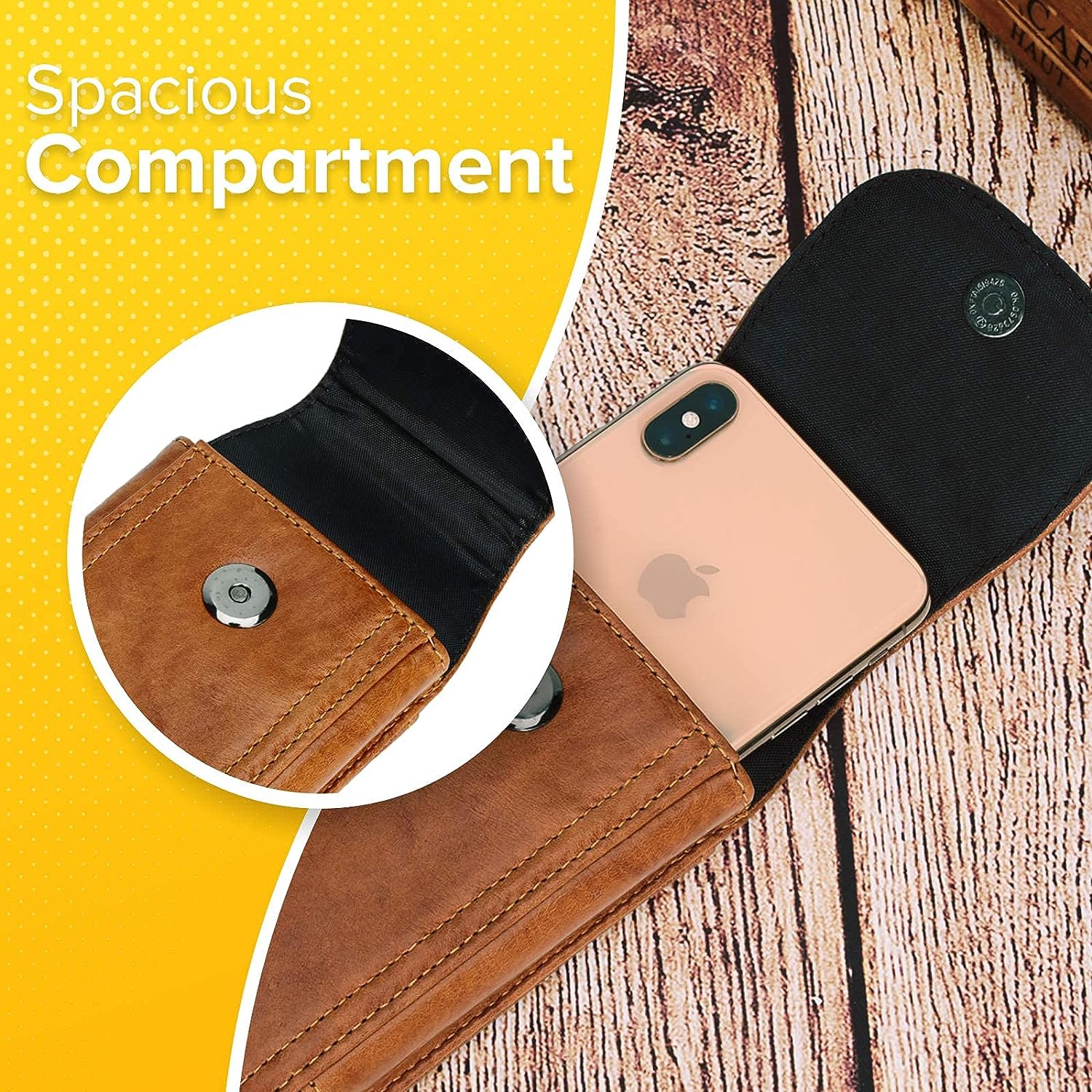 Genuine Leather Cell Phone Magnetic Case for iPhone 13 Pro Max 12 Pro Max Holster Case with Belt Clip Loop