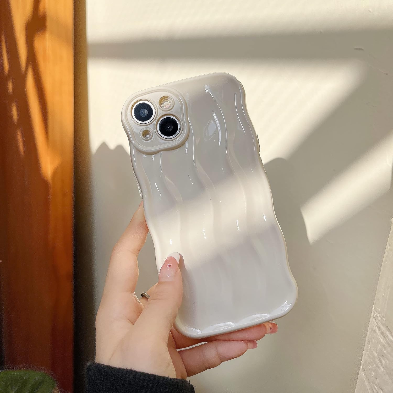 Designed for iPhone 11 Pro Max Case,Water Ripple Pattern Curly Wave Frame Soft Cute Phone Cover for Men Women