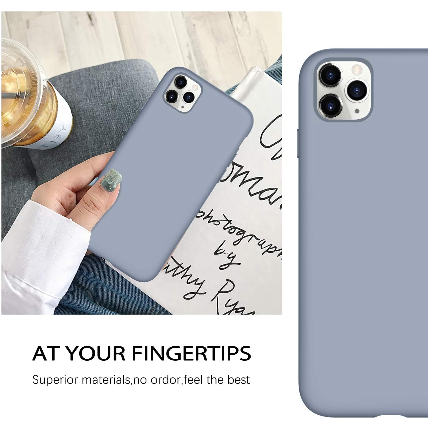 iPhone 11 Pro Max Case, Liquid Silicone Soft Gel Rubber Slim Cover with Microfiber Cloth Lining Cushion