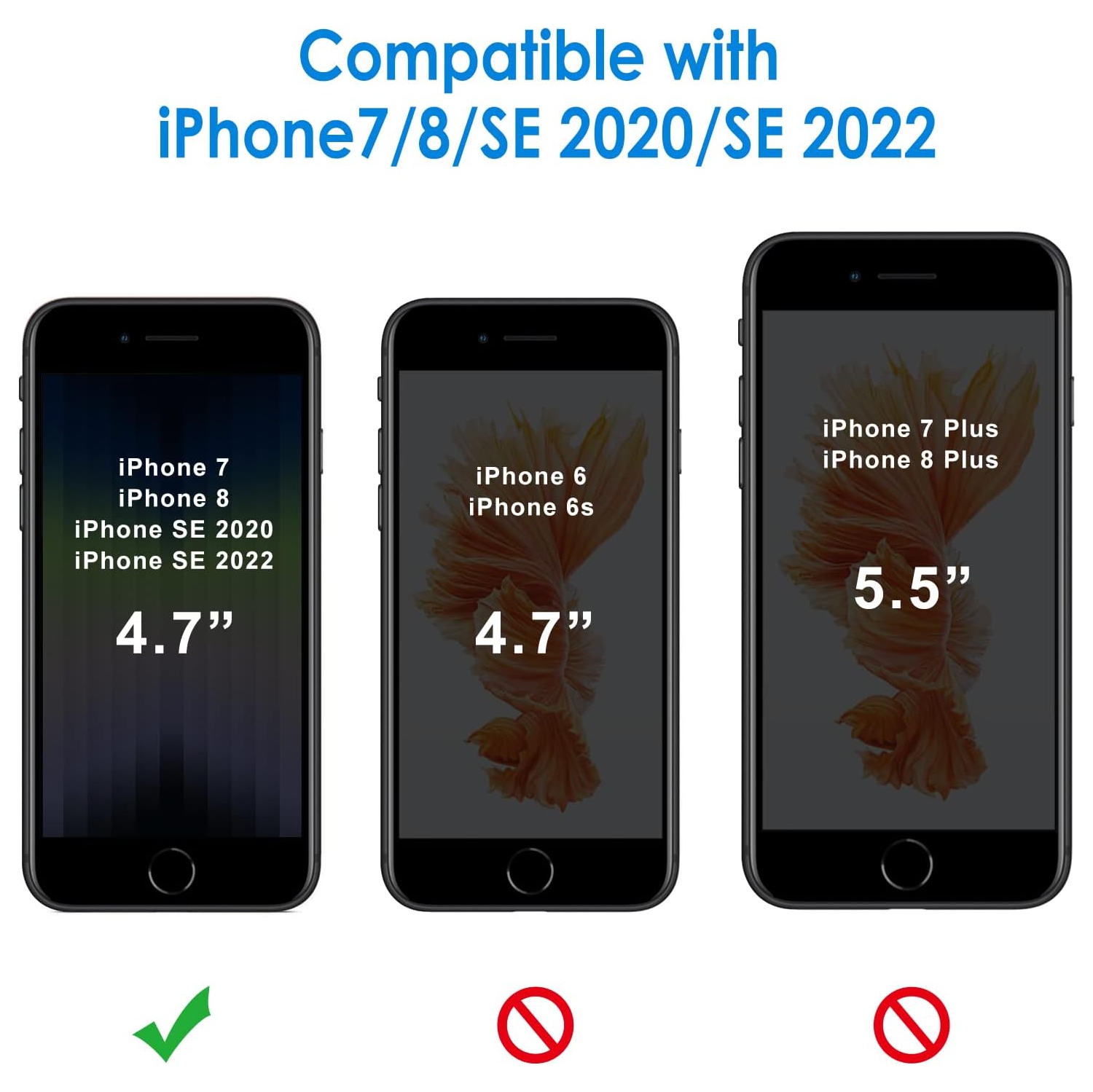 Case for iPhone SE 3/2, iPhone 8 and iPhone 7, 4.7-Inch, Shockproof Bumper Cover,