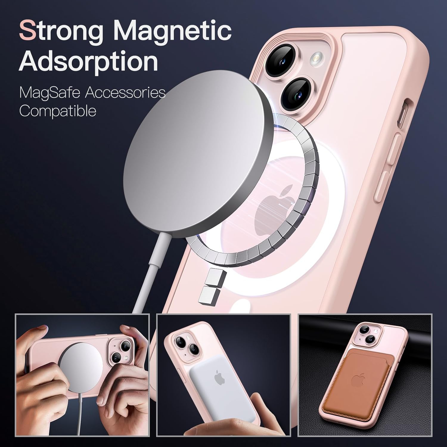 Magnetic Case for iPhone 13 Mini 5.4-Inch Compatible with MagSafe, Translucent Matte Back Slim Shockproof Phone