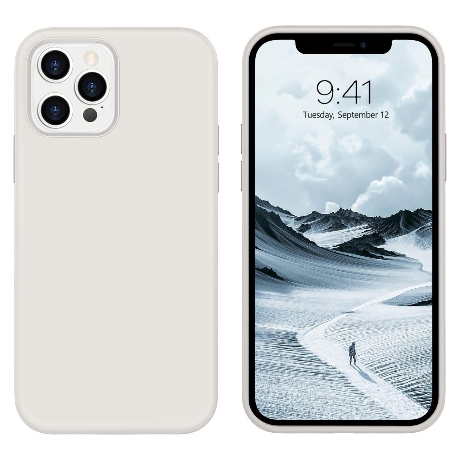 iPhone 12 Pro Max Case, Liquid Silicone Soft Gel Rubber Slim Cover with Microfiber Cloth Lining Cushion