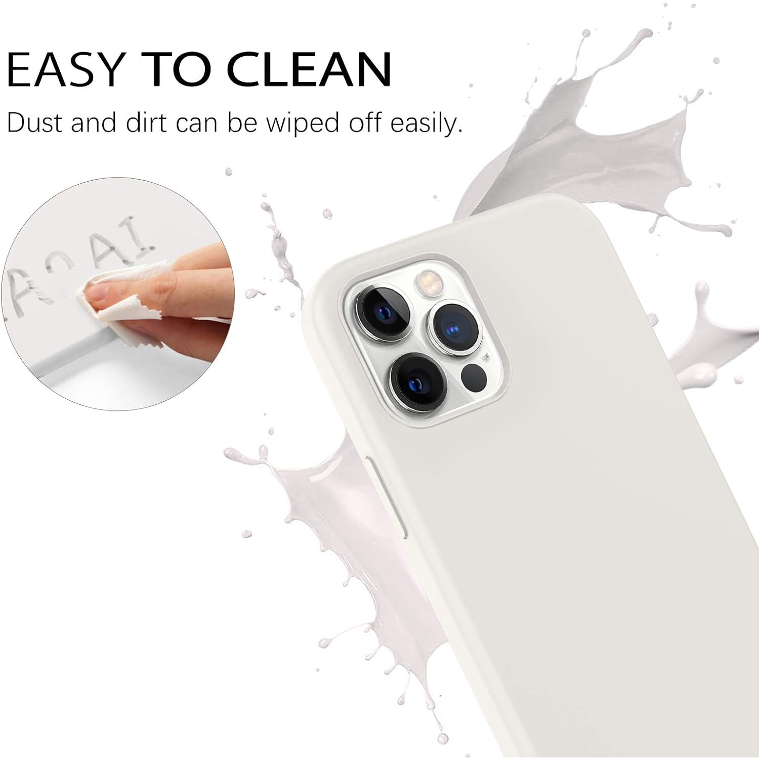 iPhone 12 Pro Max Case, Liquid Silicone Soft Gel Rubber Slim Cover with Microfiber Cloth Lining Cushion