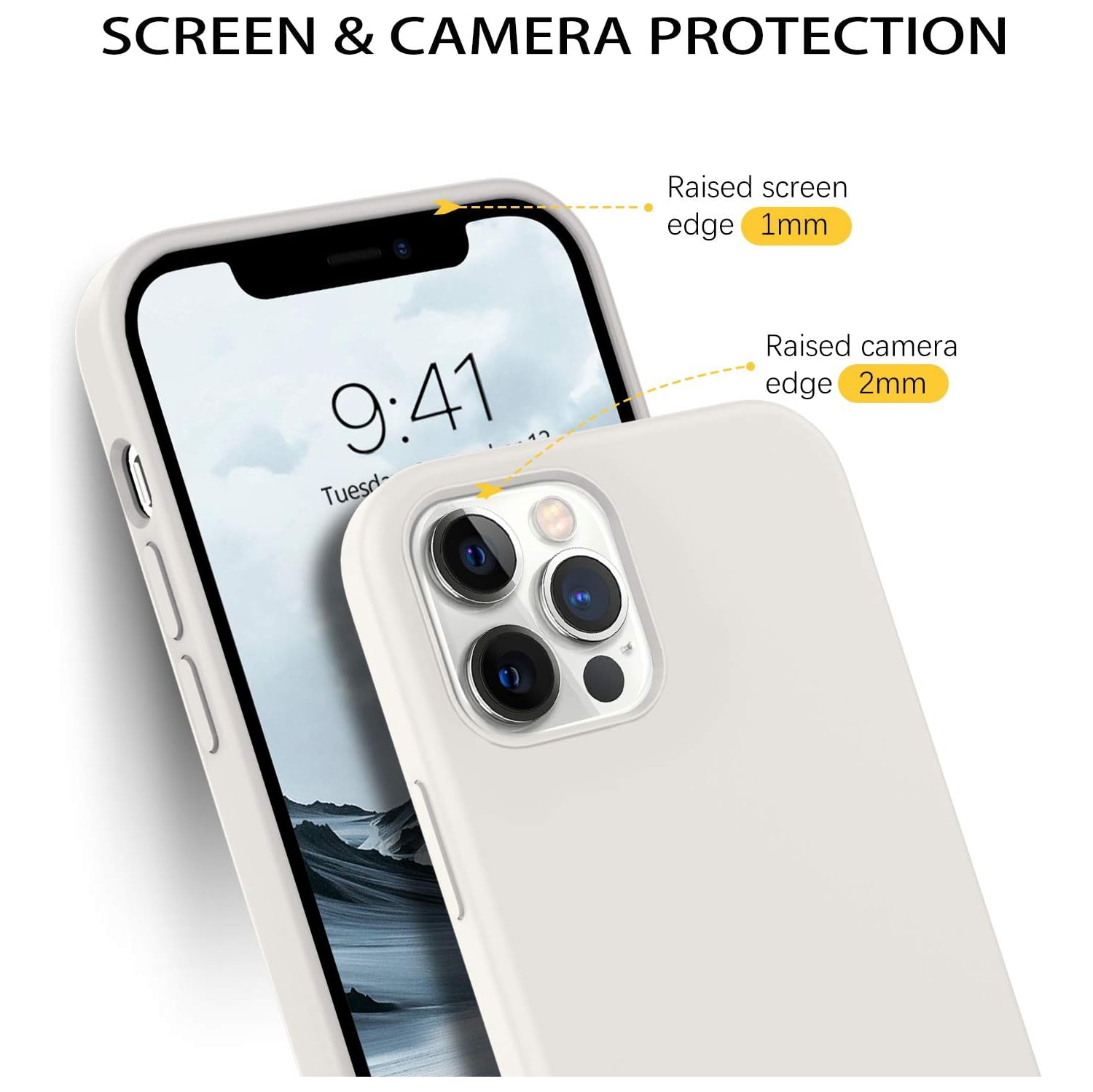 iPhone 12 Pro Max Case, Liquid Silicone Soft Gel Rubber Slim Cover with Microfiber Cloth Lining Cushion