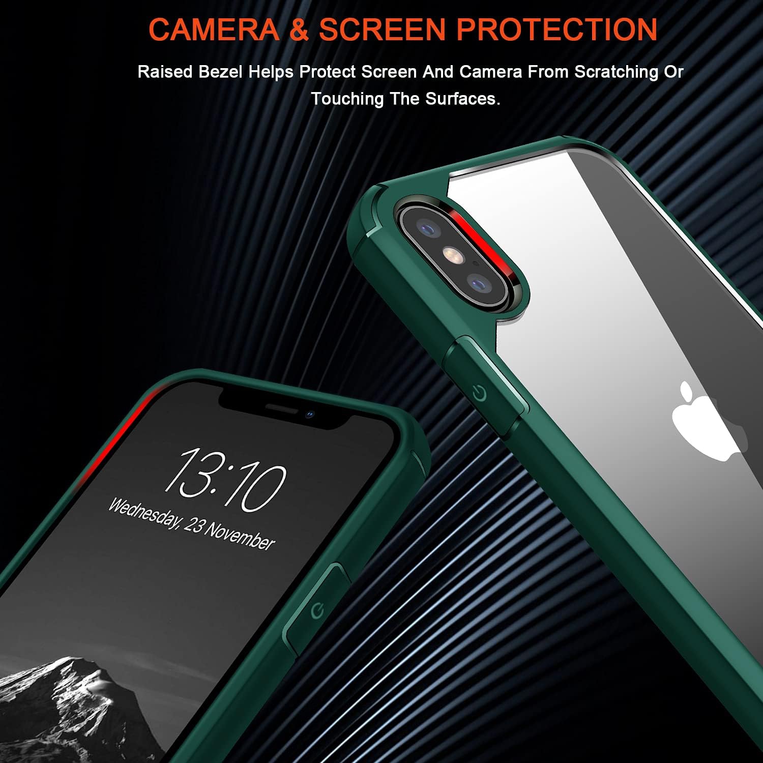 Compatible with iPhone Xs Case/iPhone X Case Crystal Clear Hard Back Soft Bumper Protective Case