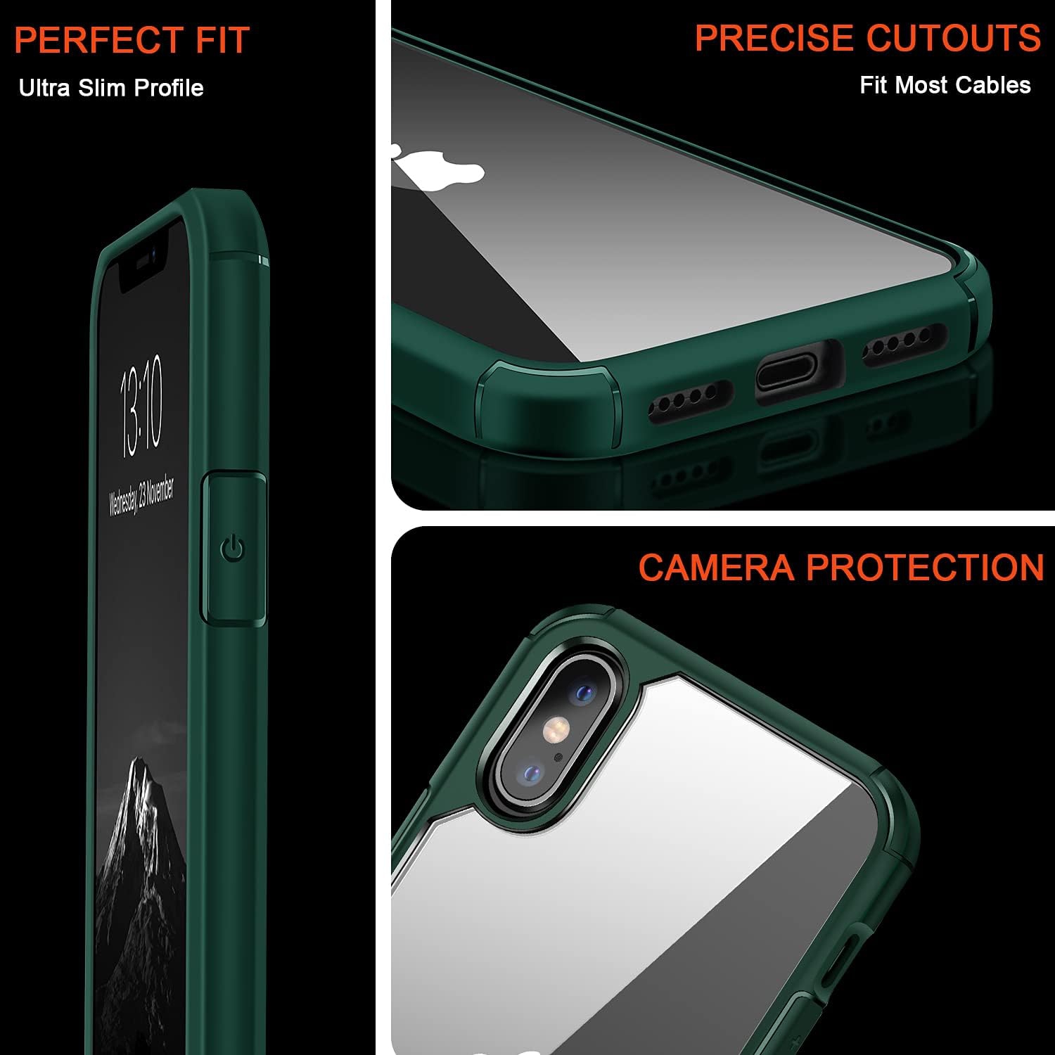 Compatible with iPhone Xs Case/iPhone X Case Crystal Clear Hard Back Soft Bumper Protective Case