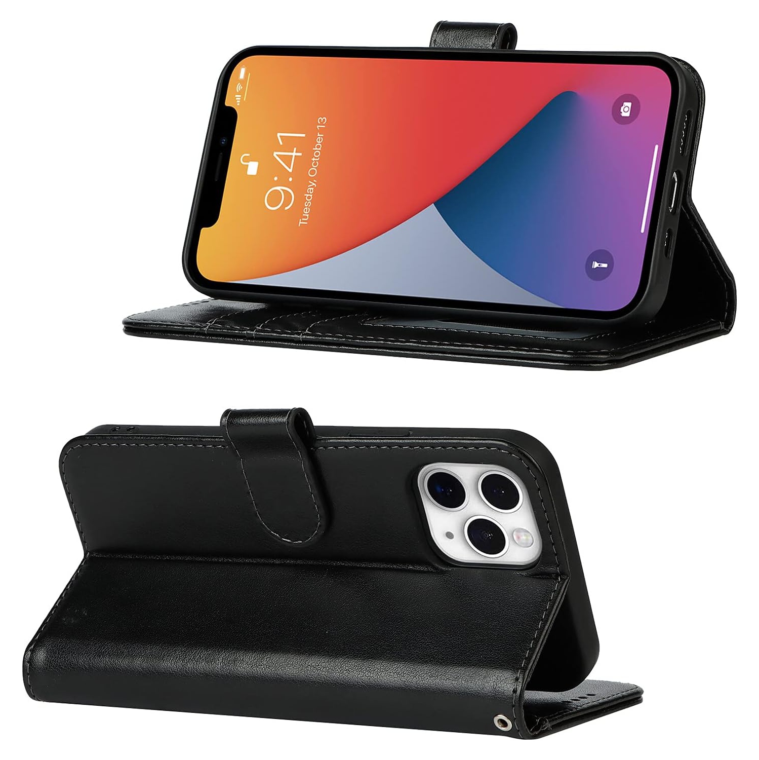 iPhone 11 Pro Max Wallet Case,Premium Leather Card Holder Card Slot Magnetic Closure Flip Kickstand Women