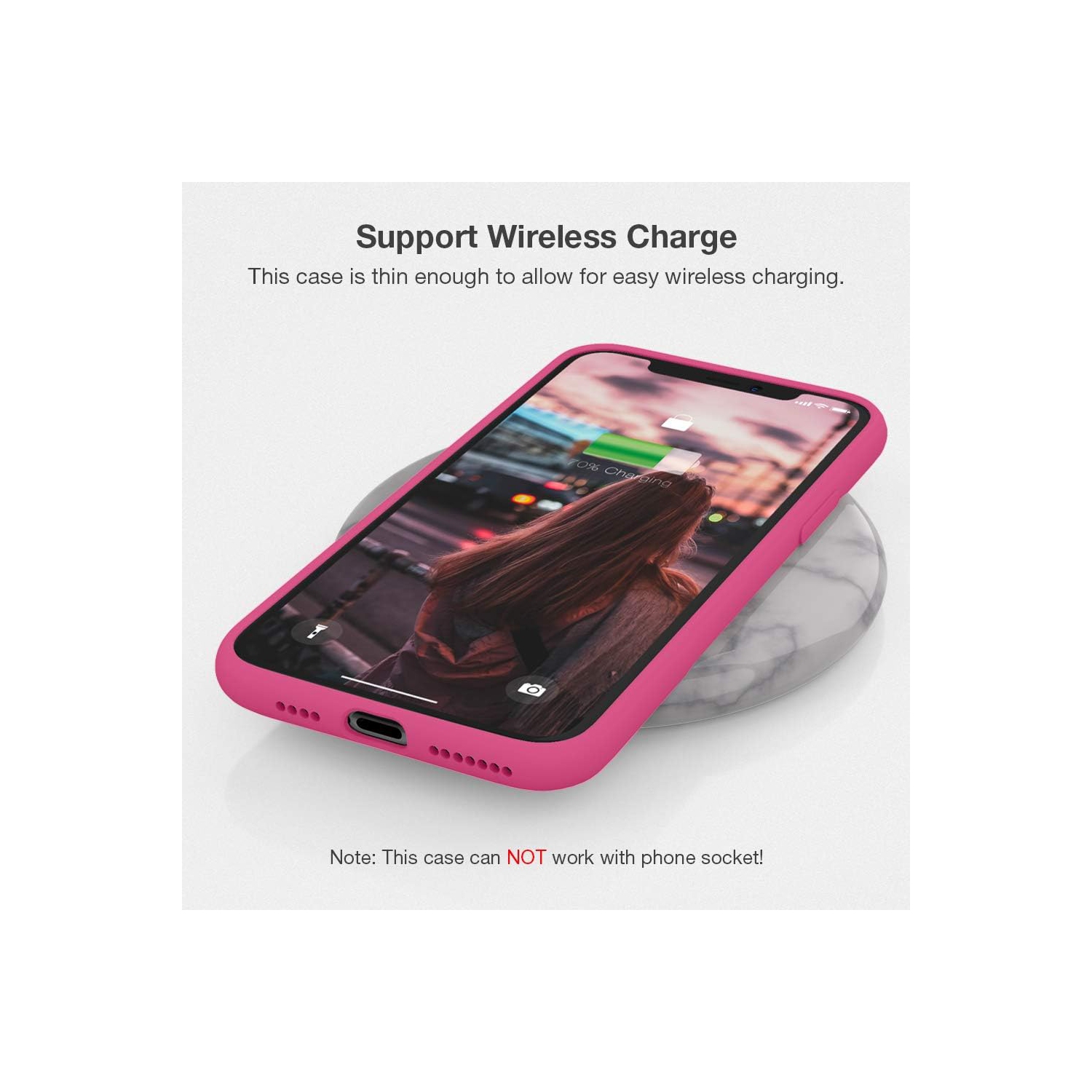 Silicone Case for iPhone 11 Pro Max, Liquid Silicone Soft Gel Rubber Shockproof Slim Shell, Full Body Protective