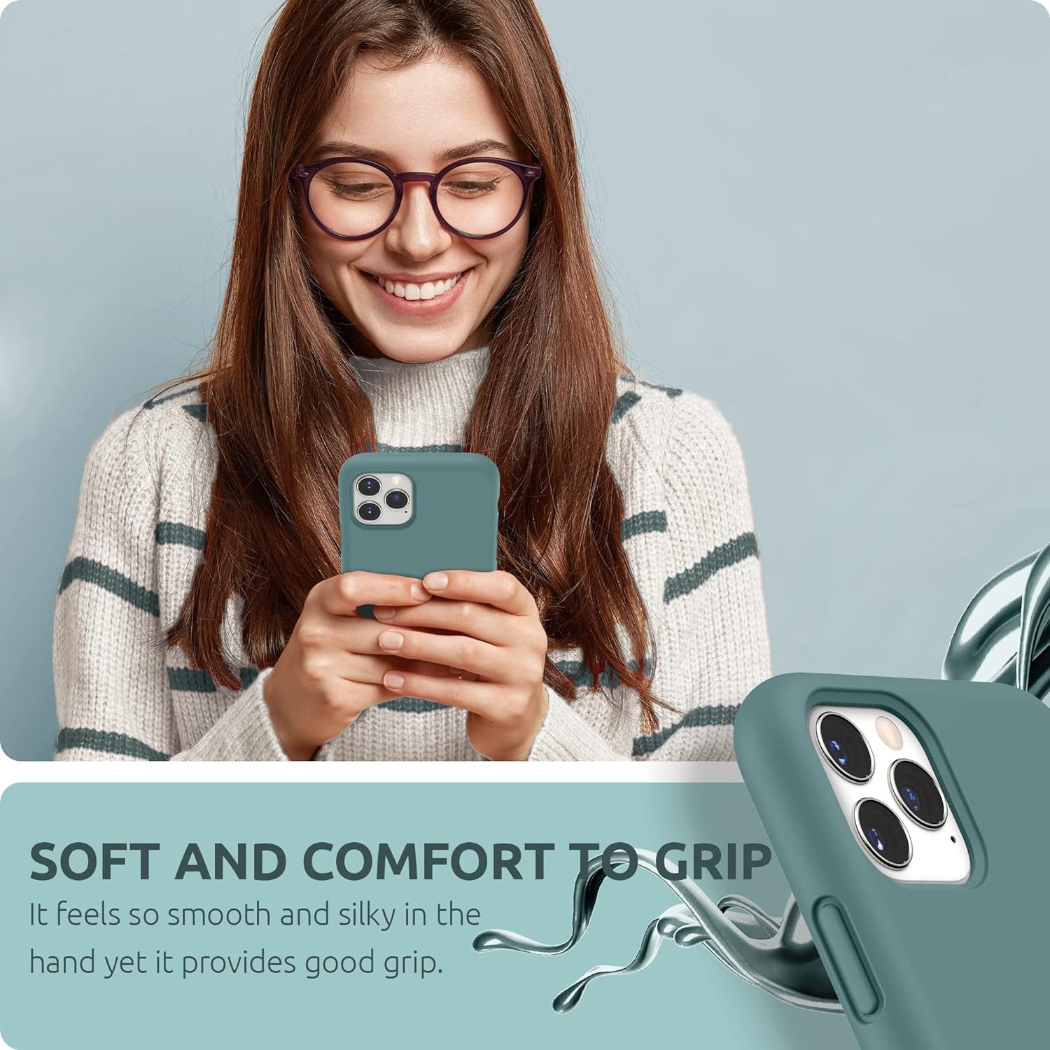 Silicone Case for iPhone 11 Pro Max Case, Liquid Silicone Protective Phone Case Cover (Full Body, Soft Case