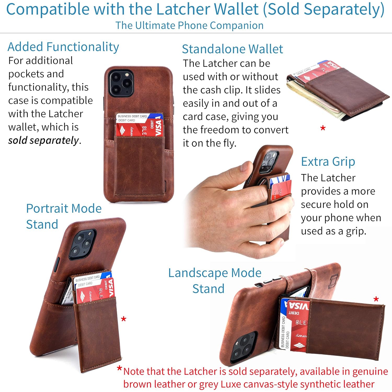 iPhone 11 Pro Wallet Case: Built-in Metal Plate for Magnetic Mounting & 2 Credit Card Holders (5.8" Exec M2,