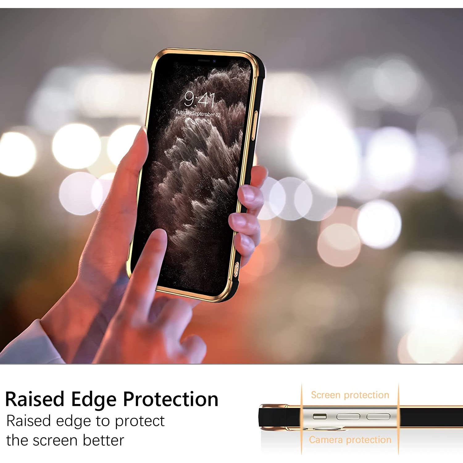 iPhone 11 Pro Max Case Cute Heart Pattern Soft TPU Plating Cover for Women Girls with Camera Protection & 4