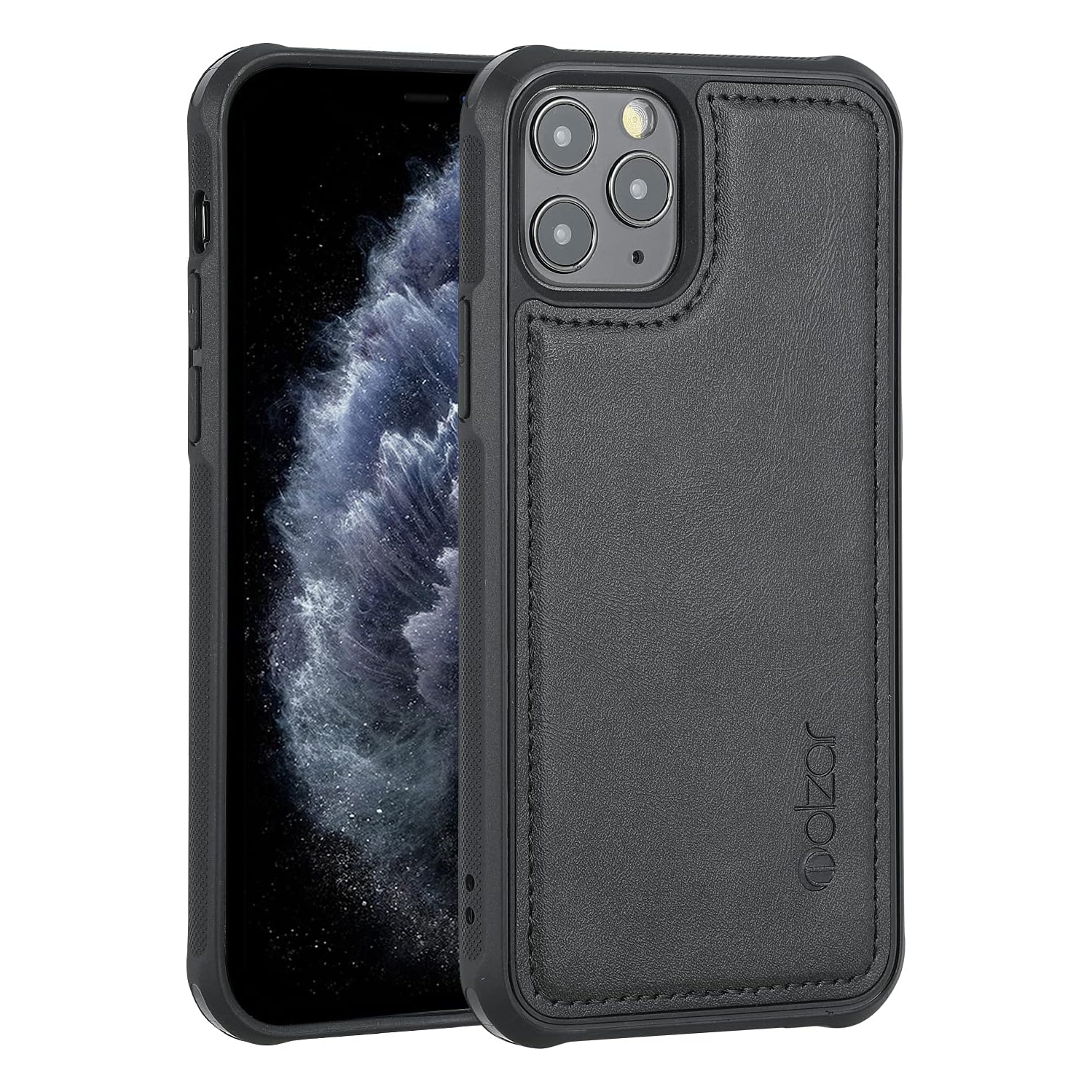 MAG Series iPhone 11 Pro Case with Faux Leather, Built-in Metal Plate for Magnetic Mount, Wireless Charging