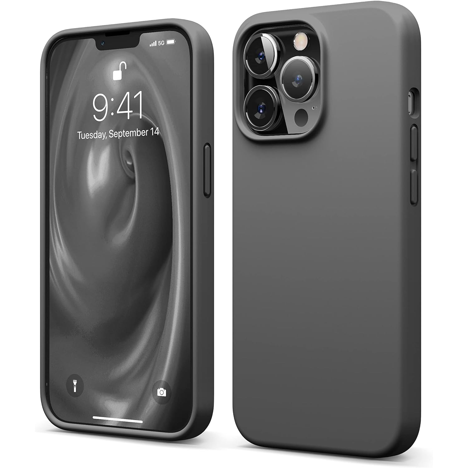 Compatible with iPhone 13 Pro Case, Liquid Silicone Case, Full Body Screen Camera Protective Cover, Shockproof,
