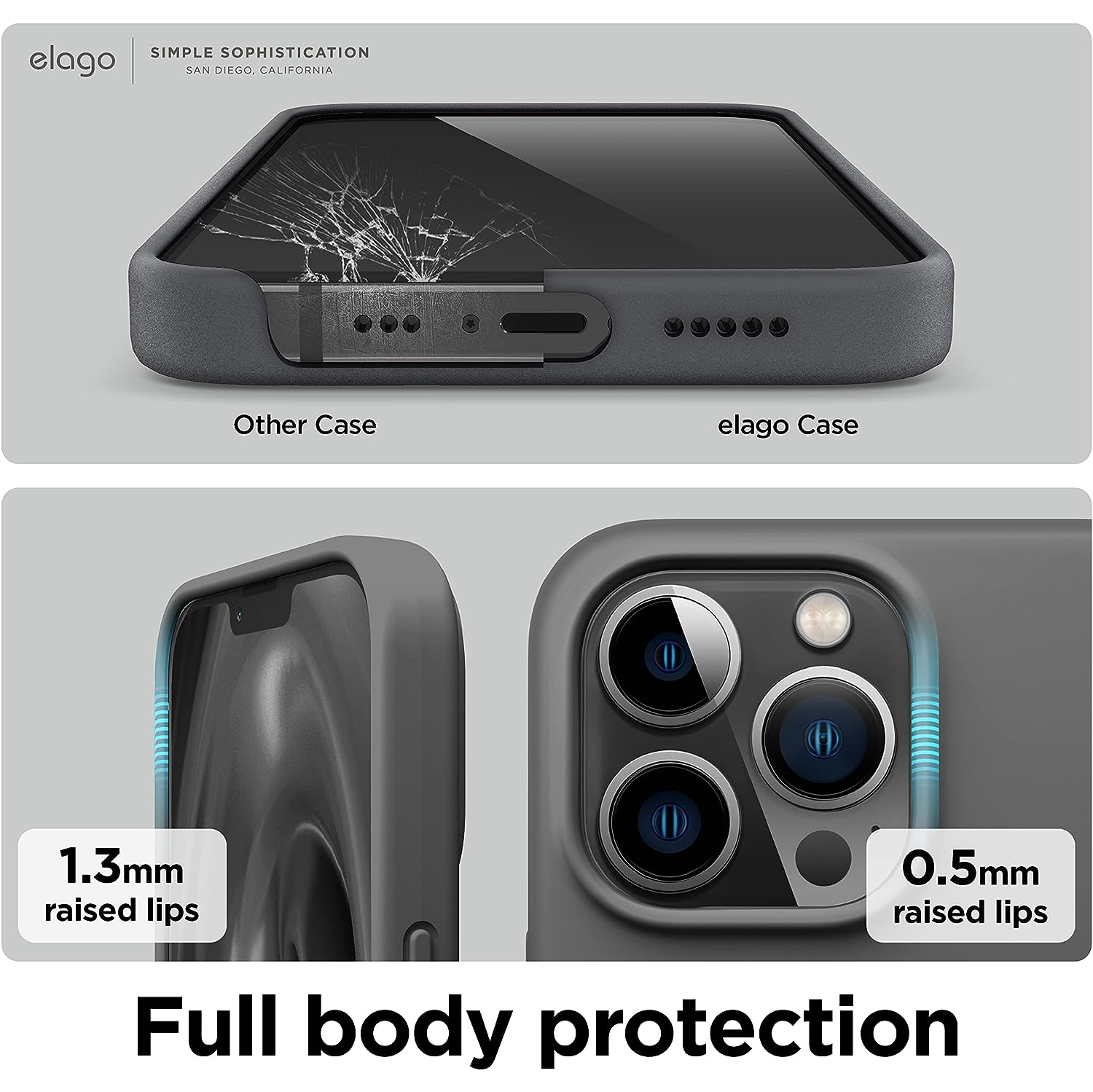 Compatible with iPhone 13 Pro Case, Liquid Silicone Case, Full Body Screen Camera Protective Cover, Shockproof,