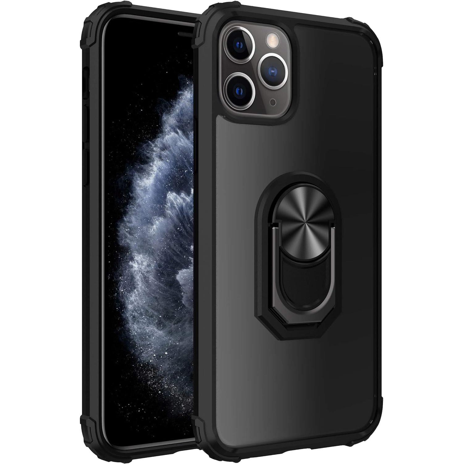 Designed for iPhone 11 Pro Case, Rotation Ring Holder Kickstand Military Grade Shockproof Work with Magnetic