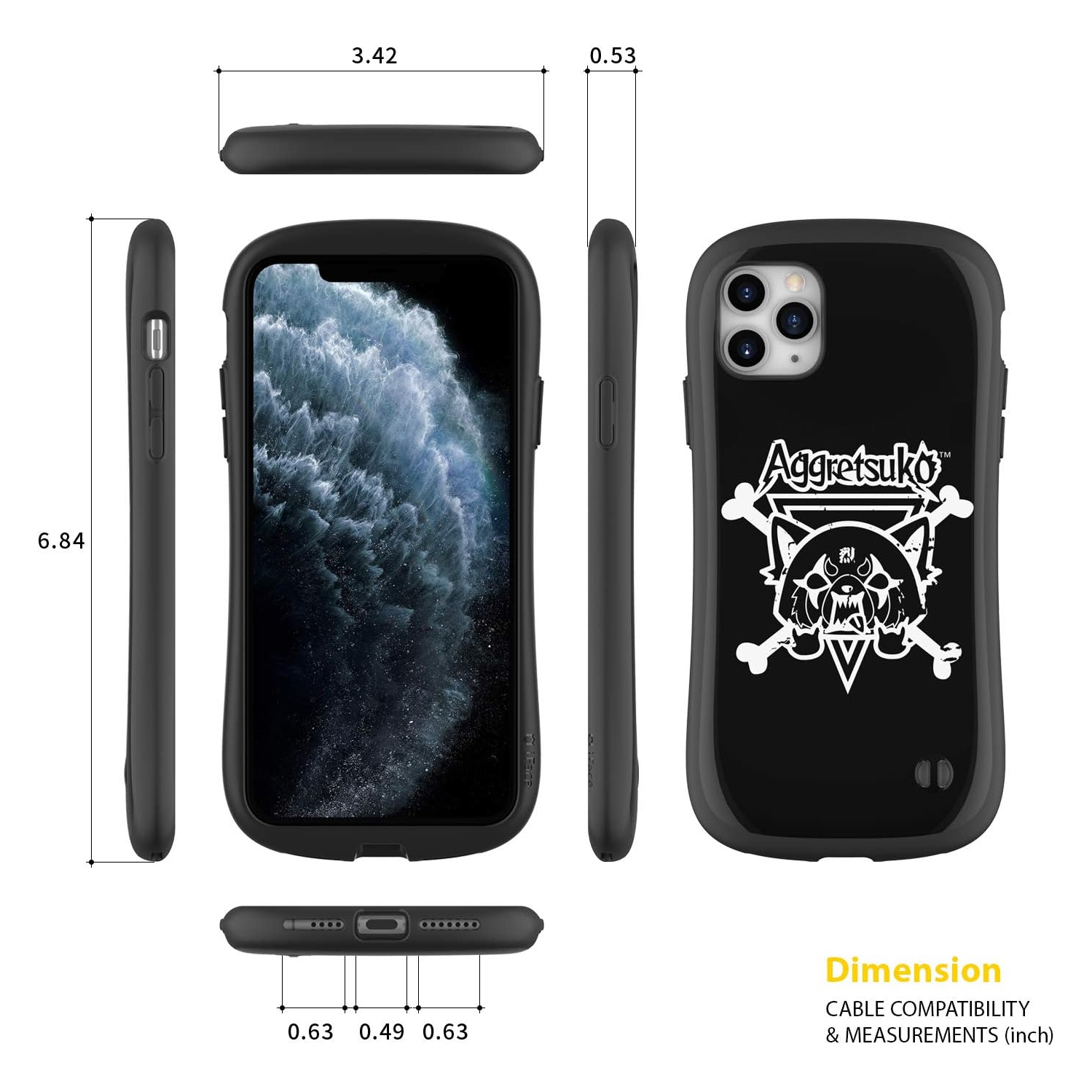 x Sanrio First Class Series iPhone 11 Pro Max Case – Cute Dual Layer Hybrid Shockproof Protective Cover [Drop