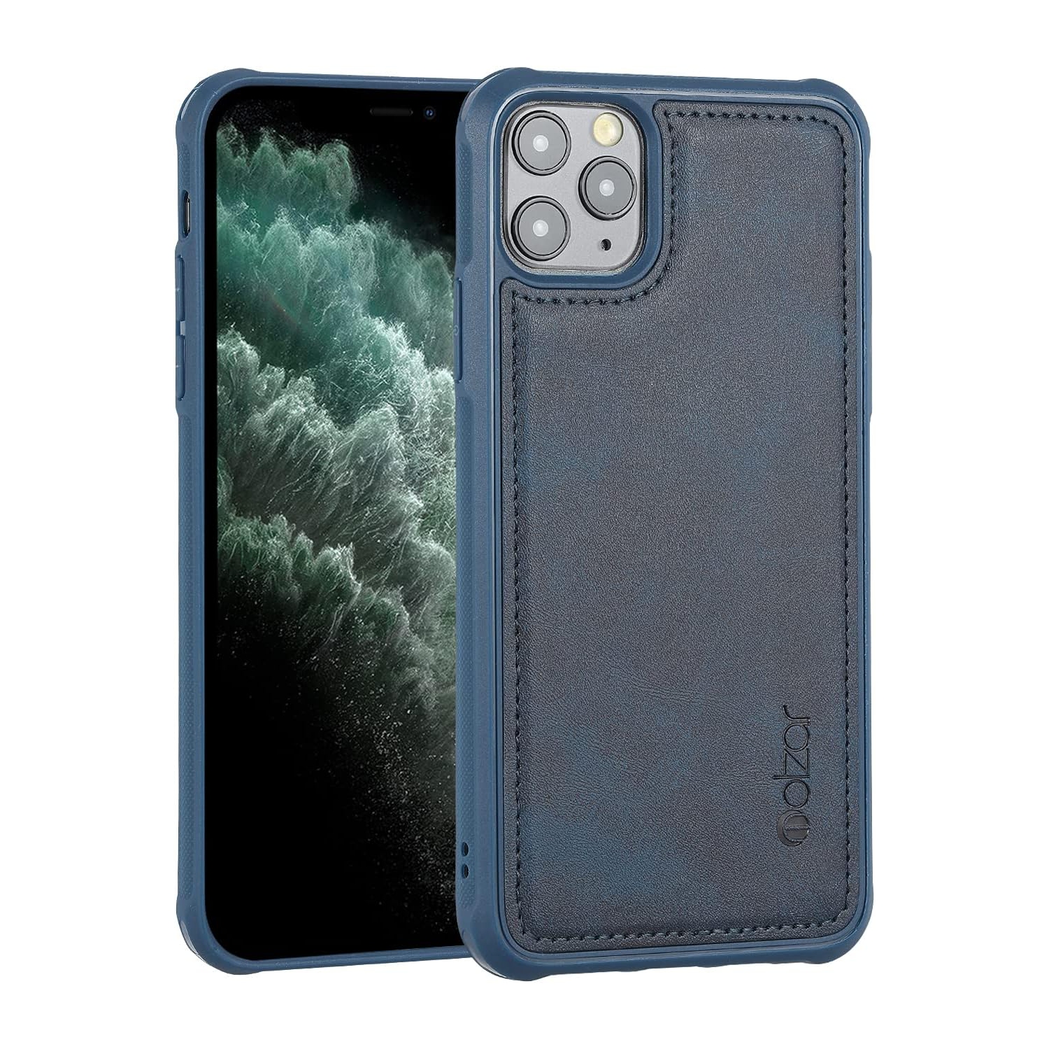 MAG Series iPhone 11 Pro Max Case with Faux Leather, Built-in Metal Plate for Magnetic Mount, Wireless Charging