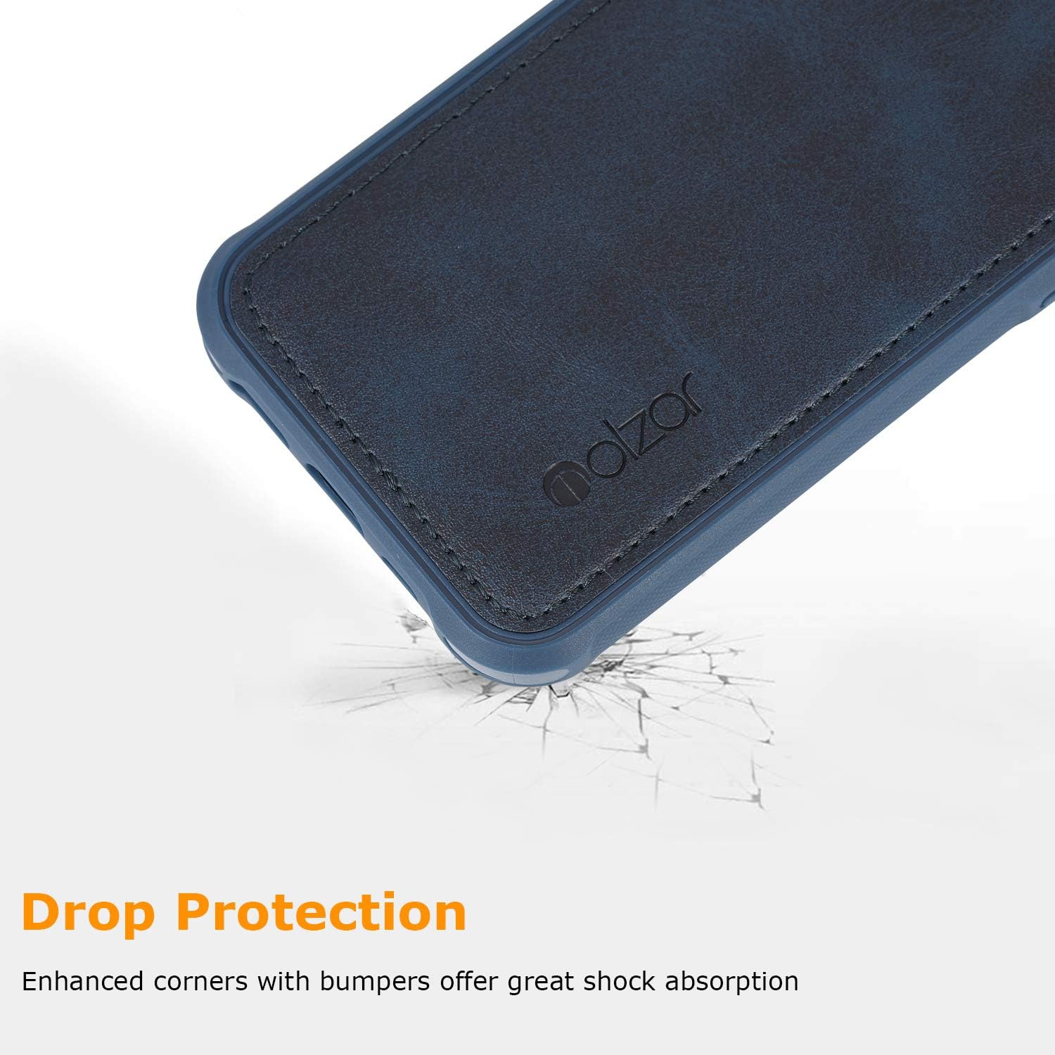 MAG Series iPhone 11 Pro Max Case with Faux Leather, Built-in Metal Plate for Magnetic Mount, Wireless Charging