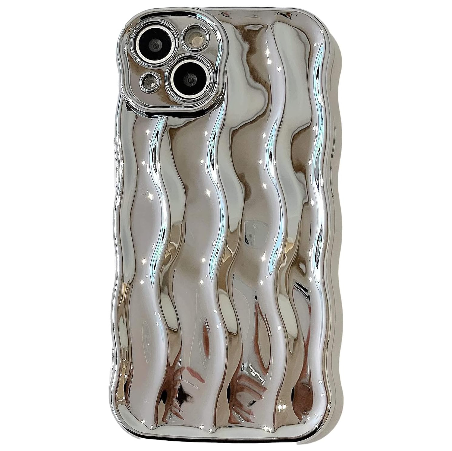 Designed for iPhone 11 Pro Max Case,Water Ripple Pattern Curly Wave Frame Soft Cute Phone Cover for Men Women
