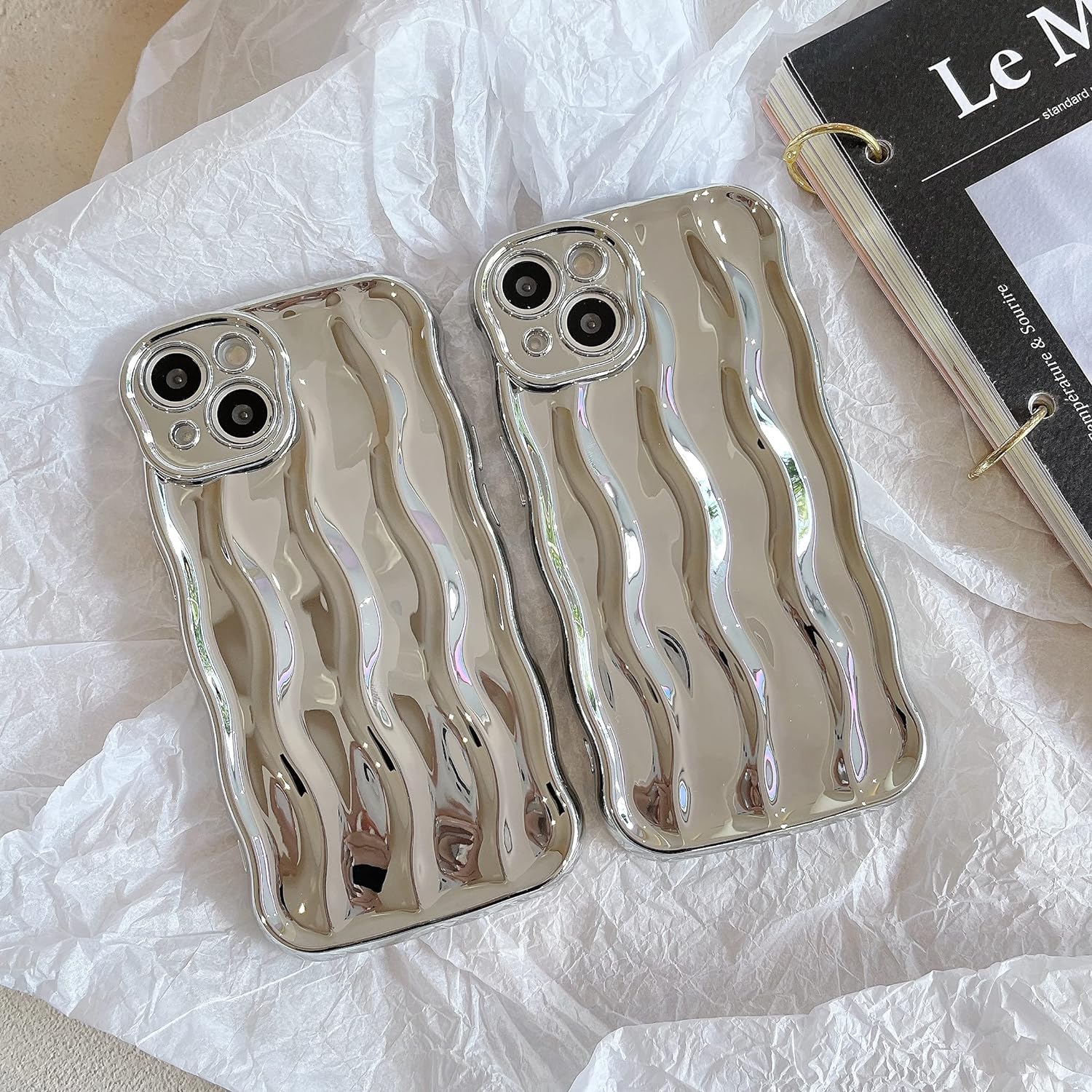 Designed for iPhone 11 Pro Max Case,Water Ripple Pattern Curly Wave Frame Soft Cute Phone Cover for Men Women