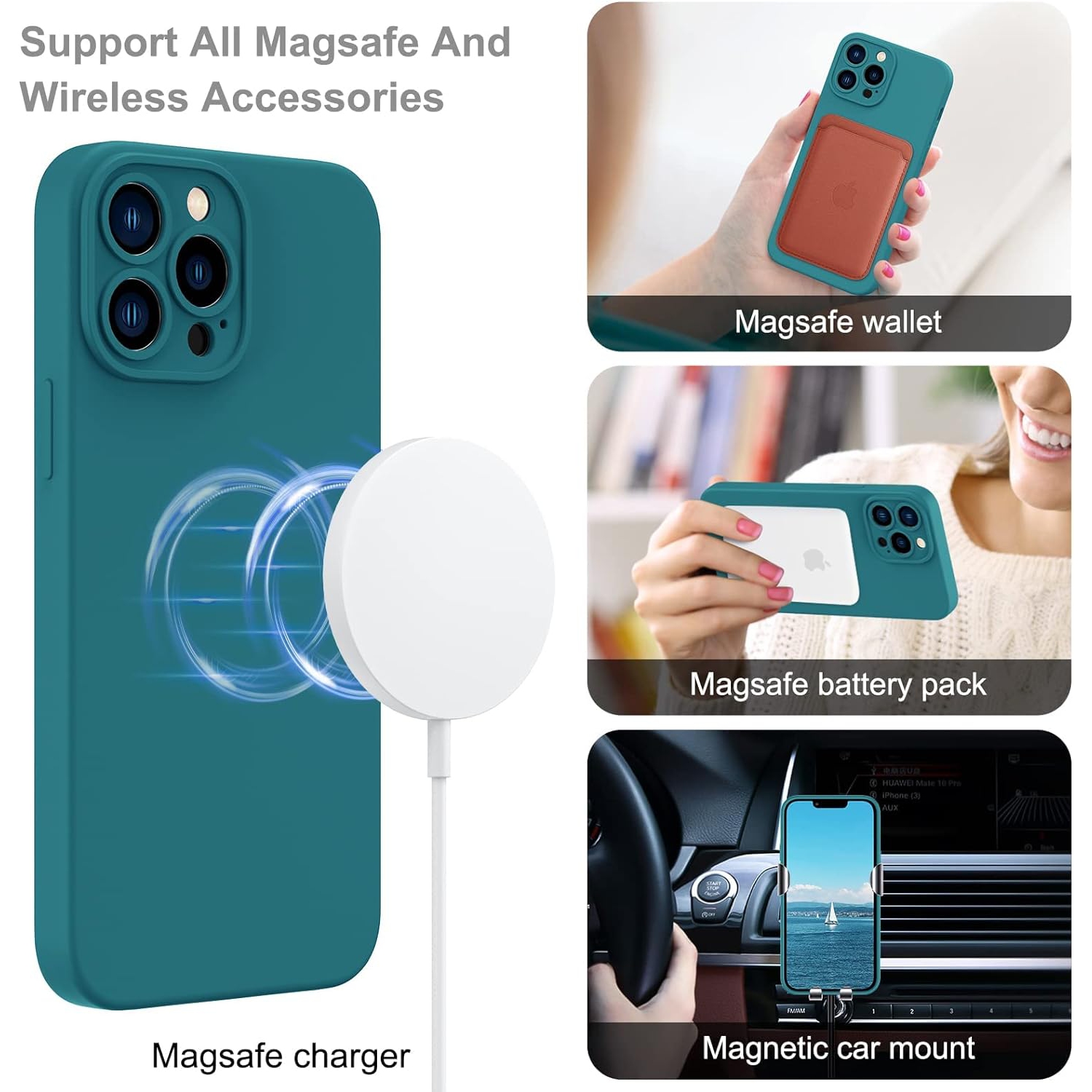 Silicone Magnetic Case for iPhone 13 Pro Mag Series Case Silicone Phone Case with Microfiber Lining for iPhone