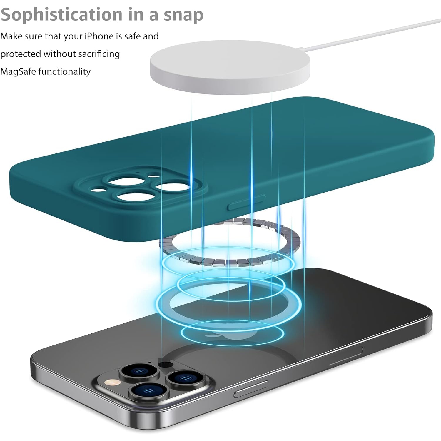 Silicone Magnetic Case for iPhone 13 Pro Mag Series Case Silicone Phone Case with Microfiber Lining for iPhone