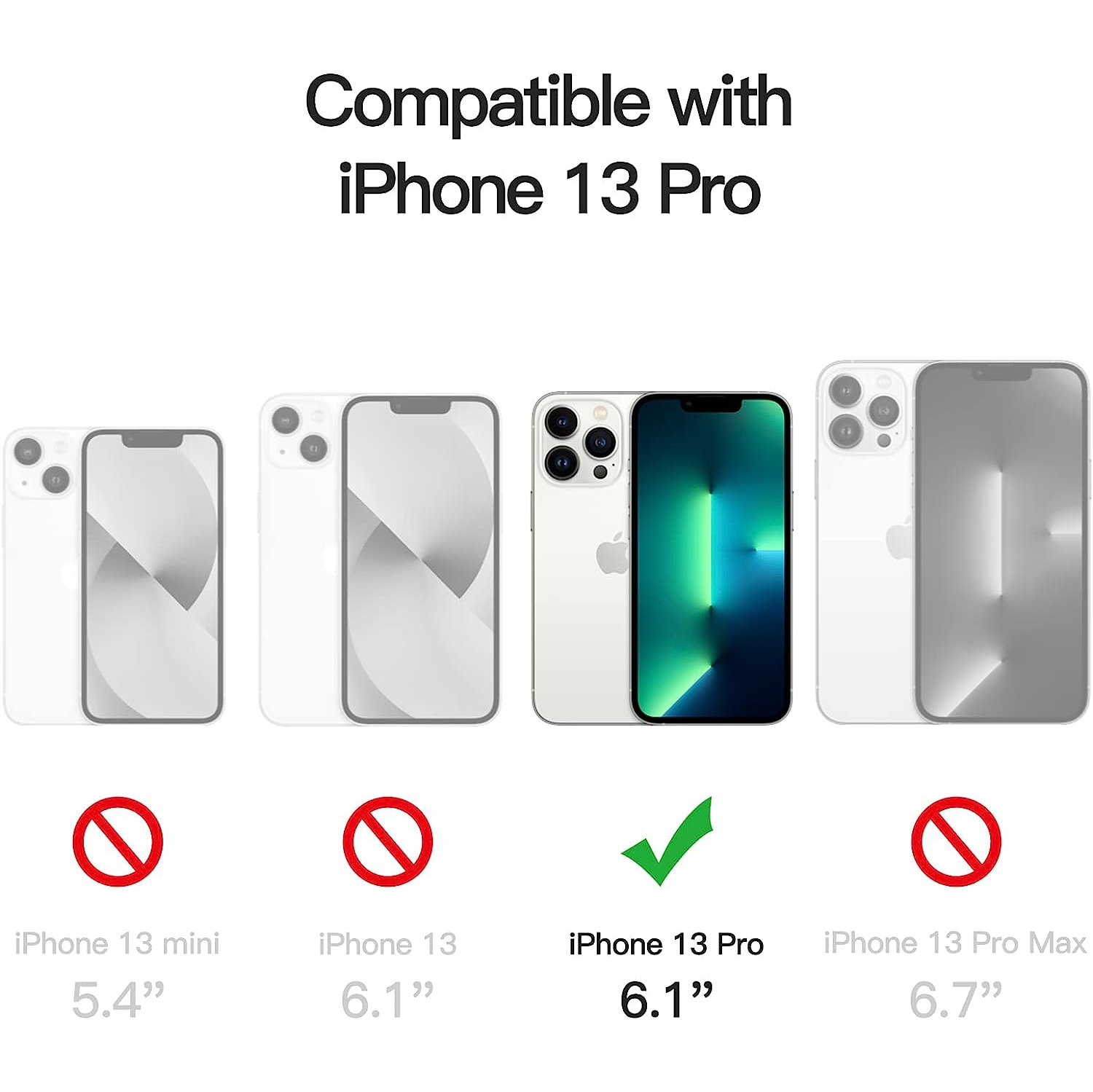 Magnetic Case for iPhone 13 Pro 6.1-Inch Compatible with MagSafe Wireless Charging, Shockproof Phone Bumper