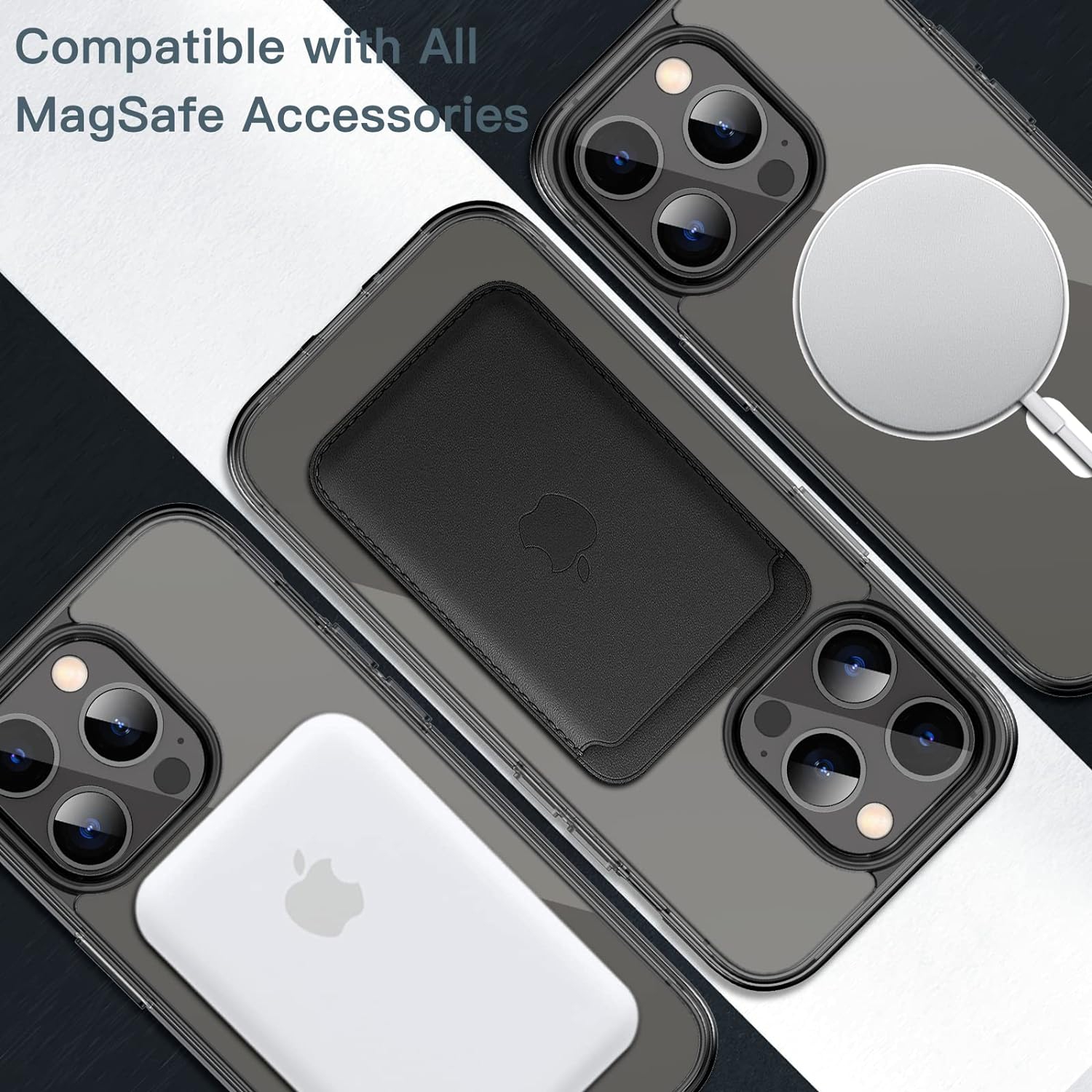 Magnetic Case for iPhone 13 Pro 6.1-Inch Compatible with MagSafe Wireless Charging, Shockproof Phone Bumper